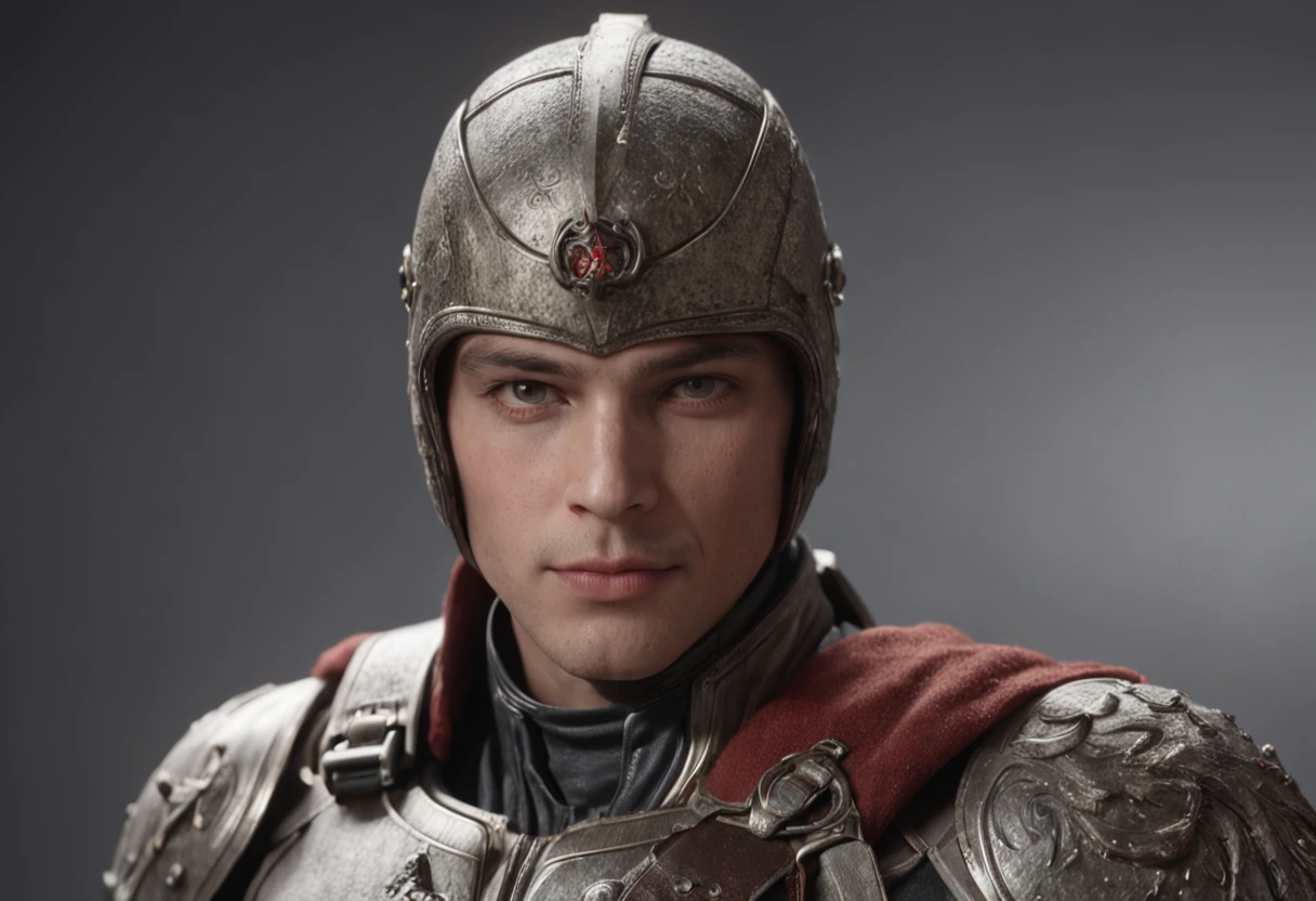 (professional 3d render:1.3) af (Realistic:1.3) most beautiful artwork photo in the world，Features soft and shiny male heroes, The helmet wraps the entire head