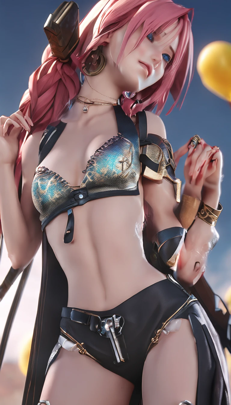 Royal sister,ff Tifa,picture-perfect face,Stand by the pool in sexy clothes,