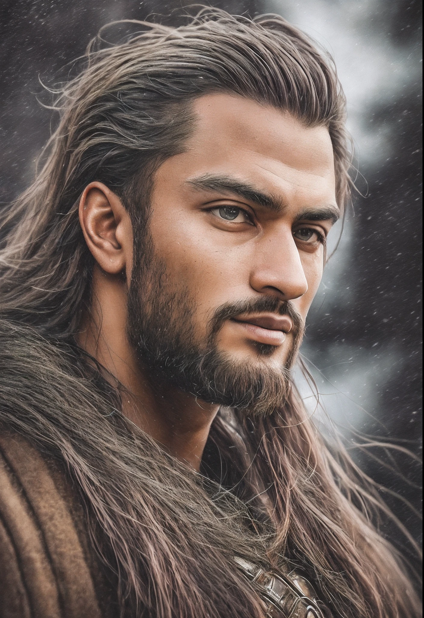 Realistic 16k image of Shakib Al Hasan as Ragnar Lothbrok (with black hair) onboard a viking longship, ((low angle hero shot)), (Upper body closeup), show Shakib as Ragnar navigating treacherous waters, Shakib Al Hasan as Ragnar is navigating his crew, show Shakib Al Hasan commanding the ship crew, this scene will be dark and scary, highlighting Shakib Al Hasan sailing on treacherous waters, dark tones with moonlit seas, dark and intimidating atmosphere like Viking series colour tone, ((sharp focus on portrait)), (balanced composition), high quality and realistic image, cinematic style, ((Best quality, 8k, Masterpiece), rough face, detailed skin, masterpiece, professional photography, (high detail:1 1), natural skin, (detailed face and eyes), (face: 1 2), noise, real photo, film photography, high resolution, 8k, realistic, 8k UHD, SLR camera, high quality, film grain, (Fujifilm X-T20, Fujifilm Fujinon XF 50mm f/2 R WR lens, Lens focal Length 50mm, Shutter speed 1/500 sec, APERTURE: 2, ISO: 80), volumetric lighting, dark background, dark fantasy, highly detailed, sharp focus, shallow depth of field, bokeh, blurry background, high contrast, contrast lighting, (dim colours), exposure blend, (dusty:1.3) --auto --s2