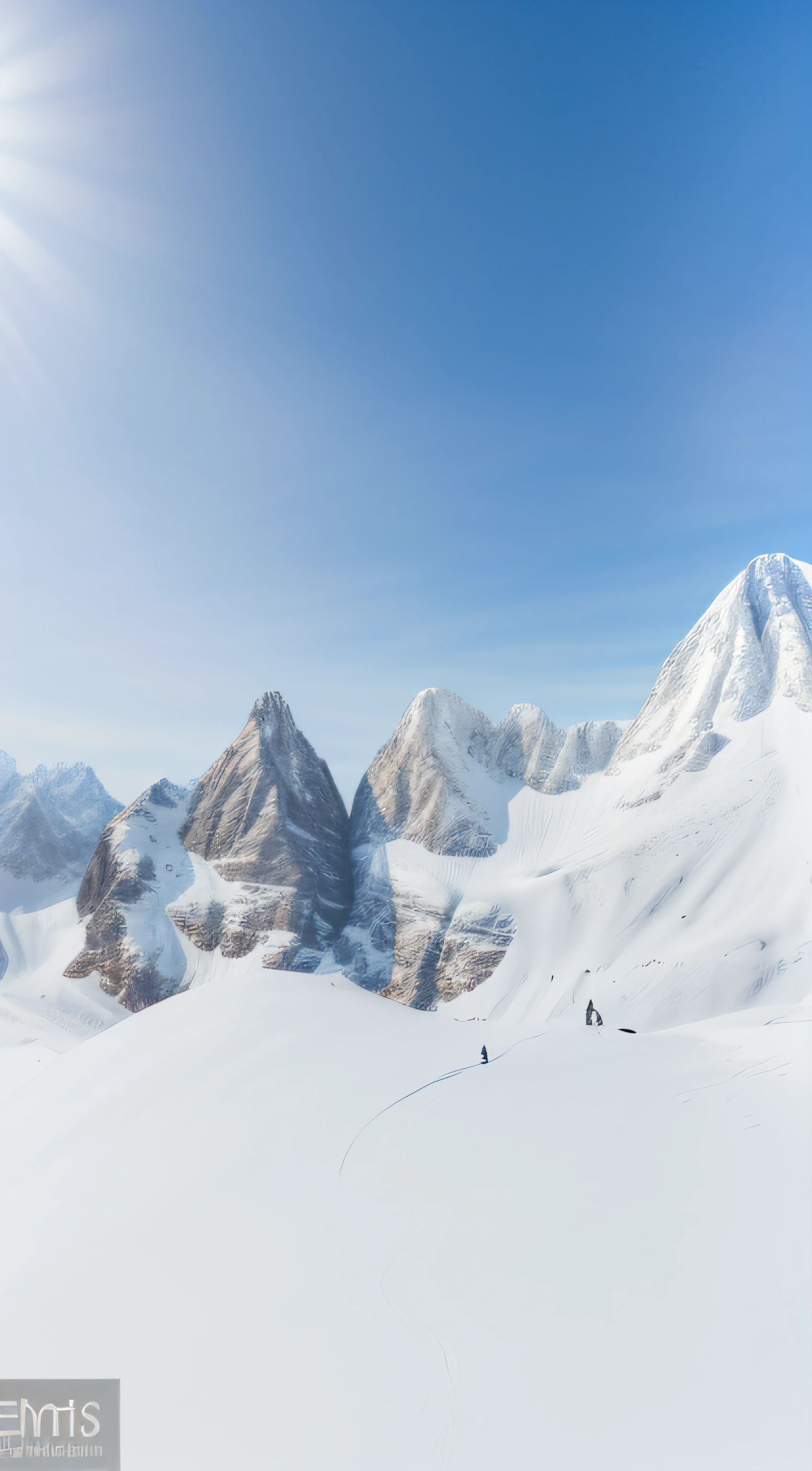 Skiers on the snowy slopes,blue-sky, author:Matthias Wescher, the alps are in the background, snowy mountain landscape, icy mountains in the background, author:Werner Undermatt, Snowy mountain background, epic mountains in the background, mountain range in background, mountain in background, author:Cedric Peraverne, icy mountains in the background
