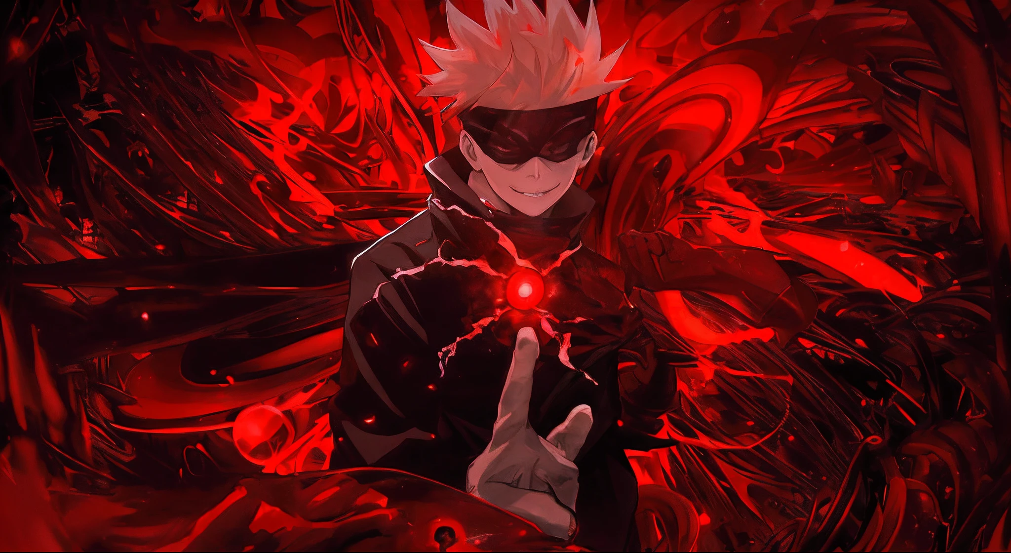 anime character with red light in his hand and a black and white outfit, badass anime 8 k, best anime 4k konachan wallpaper, jujutsu kaisen, trigger anime artstyle, 4k anime wallpaper, anime wallpaper 4 k, anime wallpaper 4k, joker as naruto, anime art wallpaper 8 k, anime wallaper, 4 k manga wallpaper