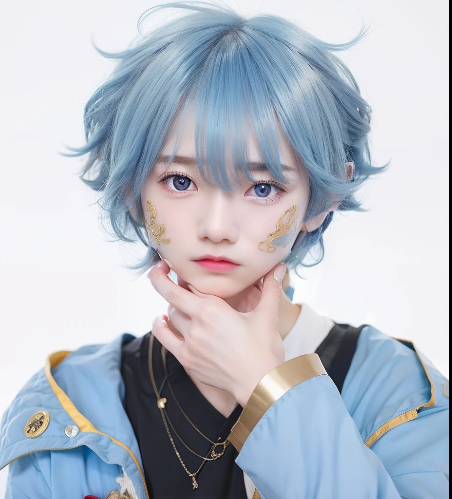 1boy, souta, blue hair, realistic, super detail