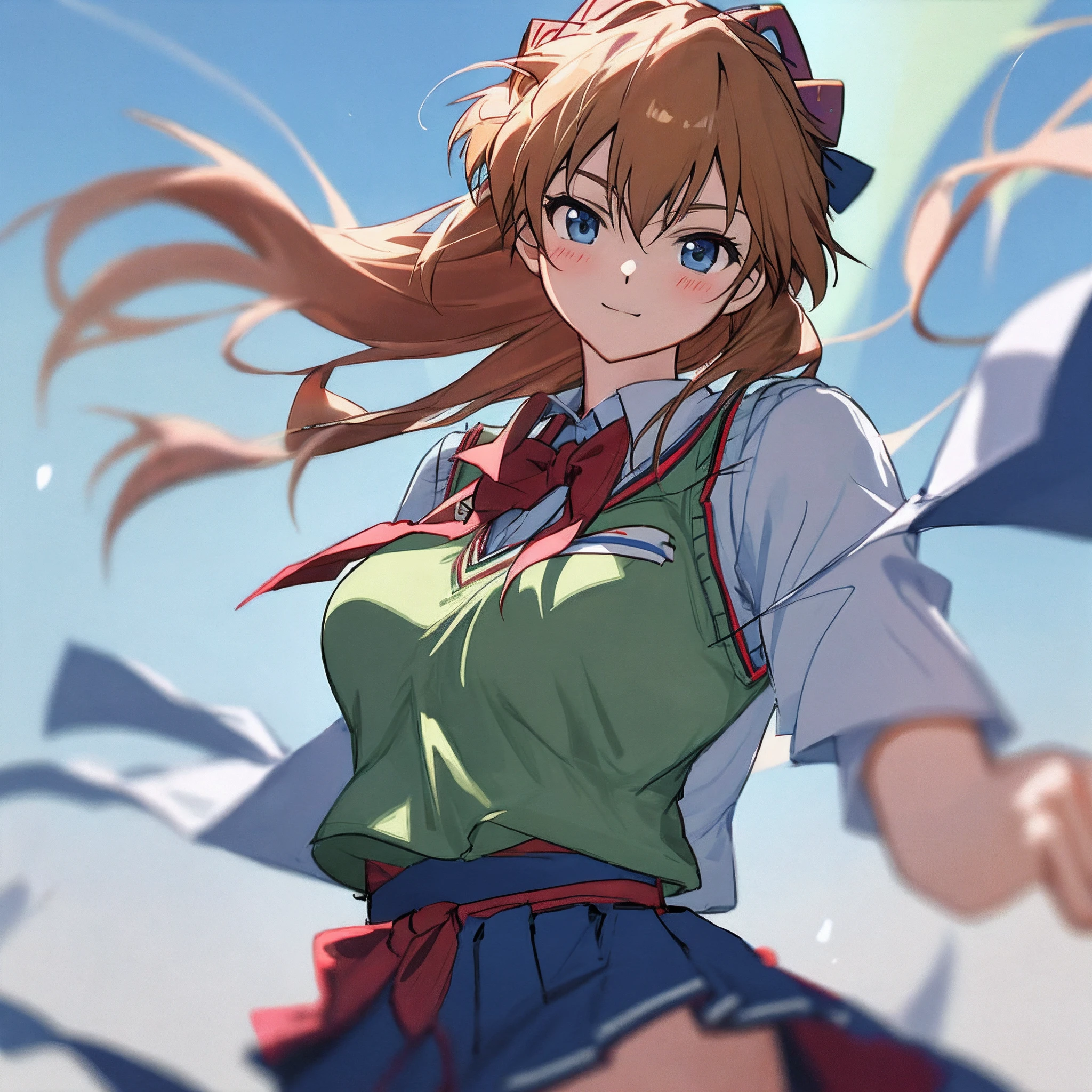 asuka,Cool school clothing,Vest line,8k,Pubic area is clear
