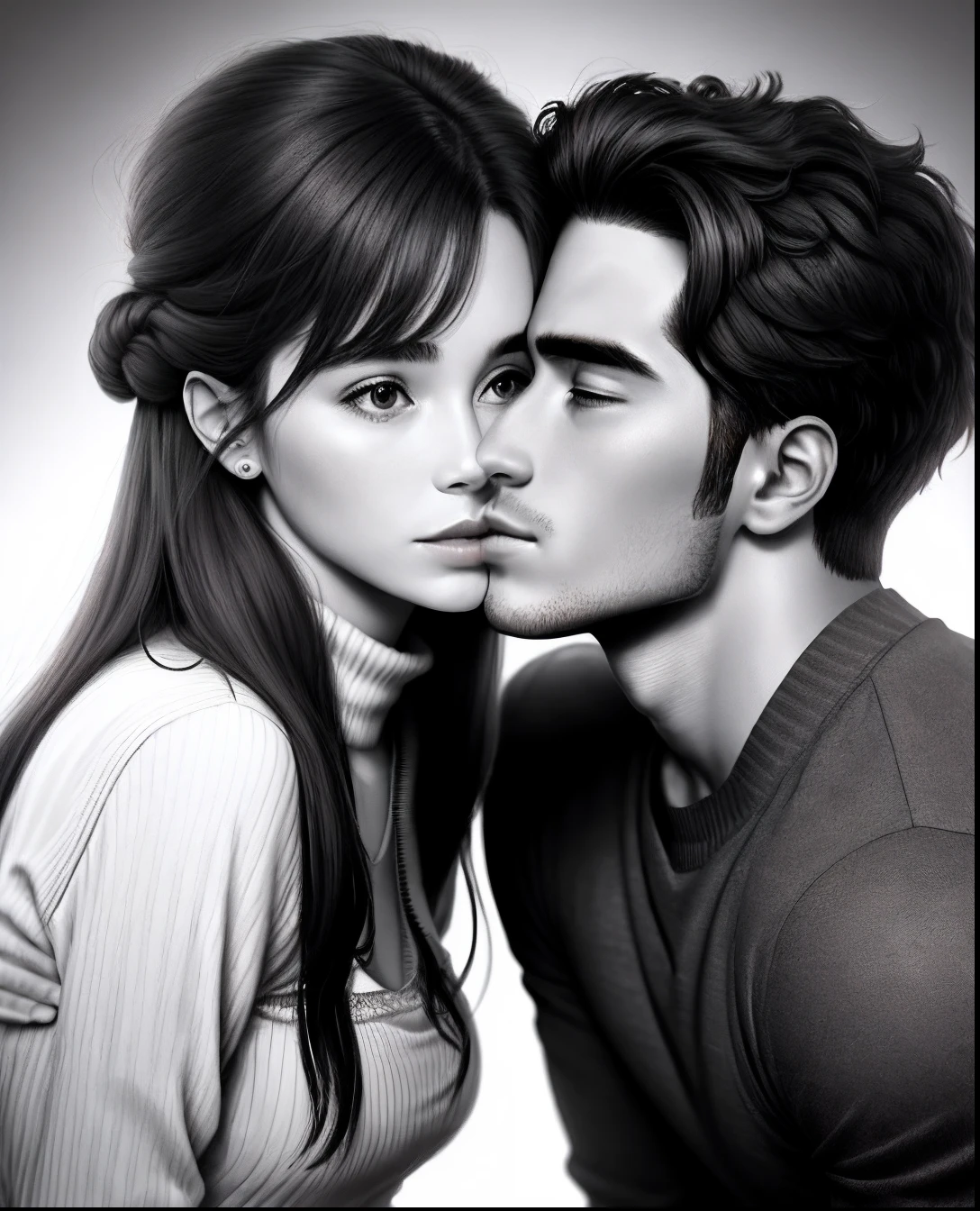 Men and women kissing