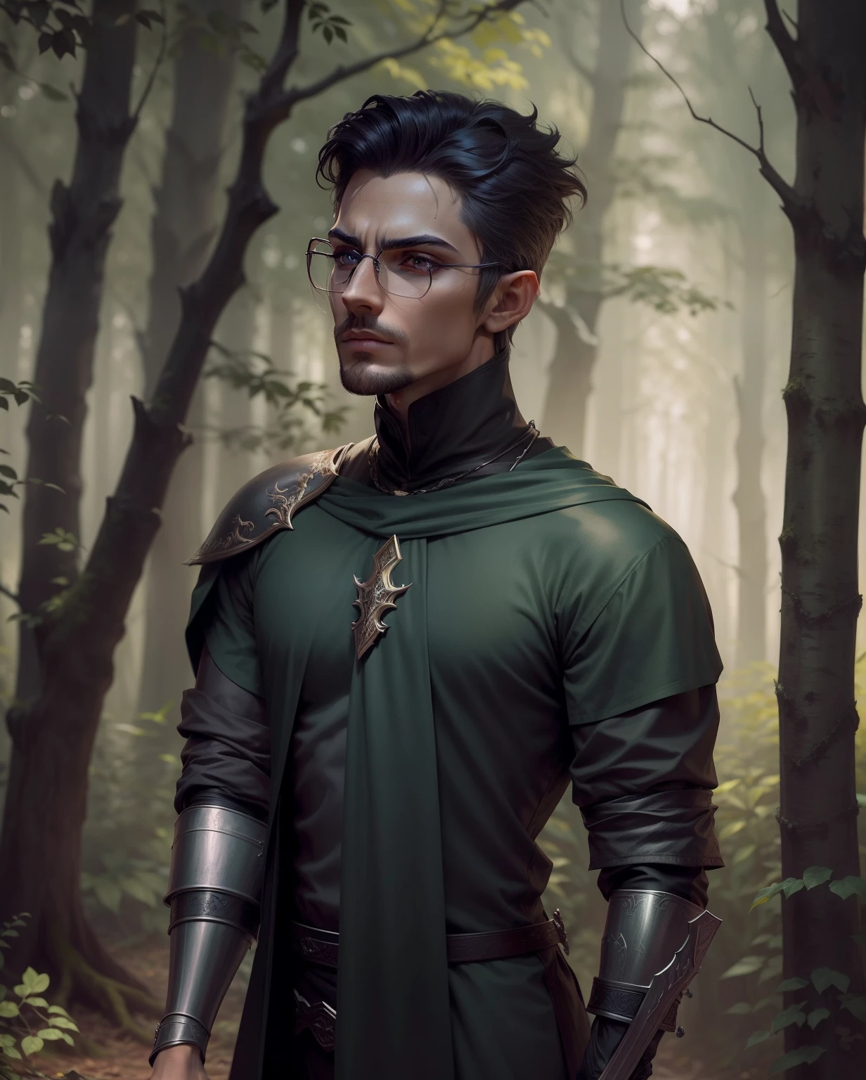 a man in a dark forest with a sword and a sword, dark elf prince, very beautiful elven top model, dark elf maiden, male elf, dark elf, elven warrior prince, beautiful elf with ornate robes, elf king, beautiful dark elf countess, epic elven warrior, greatest elven warrior, elven armor, beautiful wood elf, an elf king
