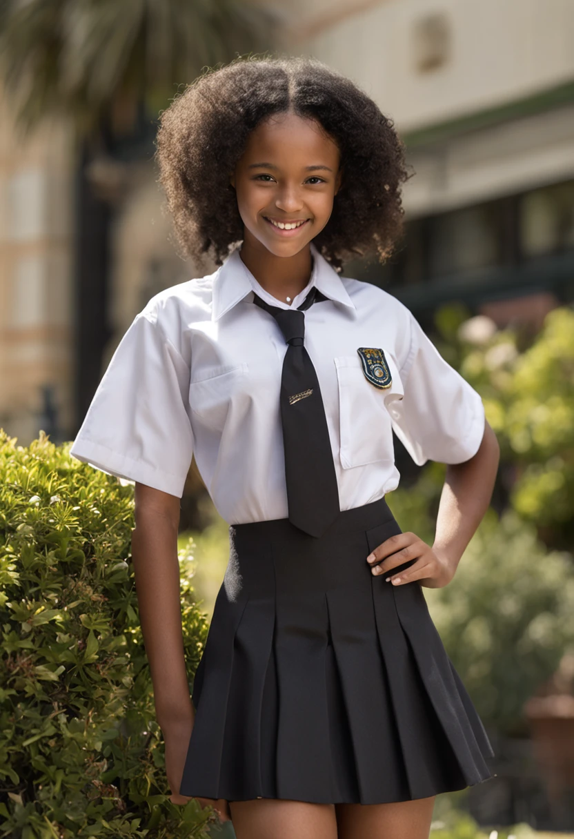 eleonora girl, ebony, african, smile size, school uniform, classroom