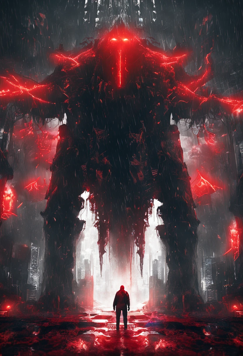 Red eyes,A twinkling light in the darkness,a sense of mystery,Hyper-realistic details,Unique color combination,Red moist texture,The expression of the character's atmosphere。