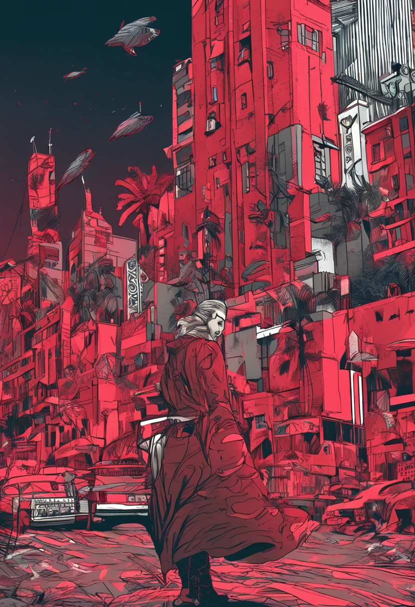Red eyes,Manteau blanc