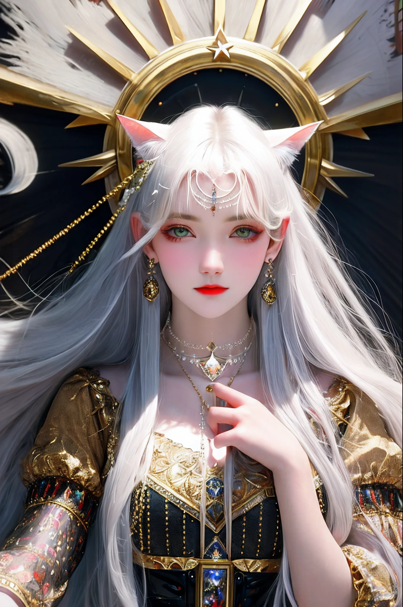 {masterpiece},{bestquality},{1girl},Amazing,beautifuldetailedeyes,finelydetail,Depthoffield,extremelydetailedCG,original,extremelydetailedwallpaper,white_hair,magic_circle,cat_ears,long_hair,white_hair/yellow_eyes,wand,pentagram,clock,{masterpiece},{bestquality},{1girl},Amazing,beautifuldetailedeyes,finelydetail,Depthoffield,extremelydetailedCG,original,extremelydetailedwallpaper, white_hair