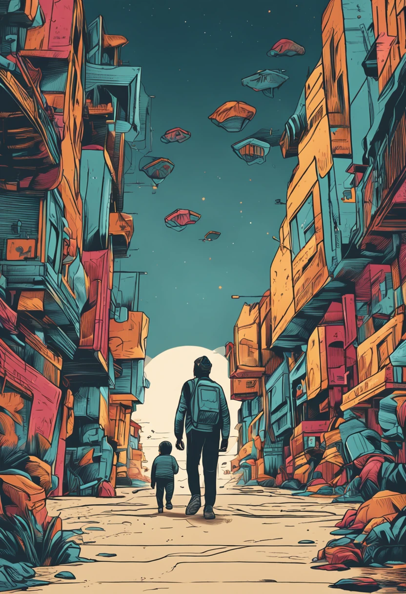 person wearing a sleep mask while walking and listening to the audible commands of another person next to them, sons, caminhos, estrada
