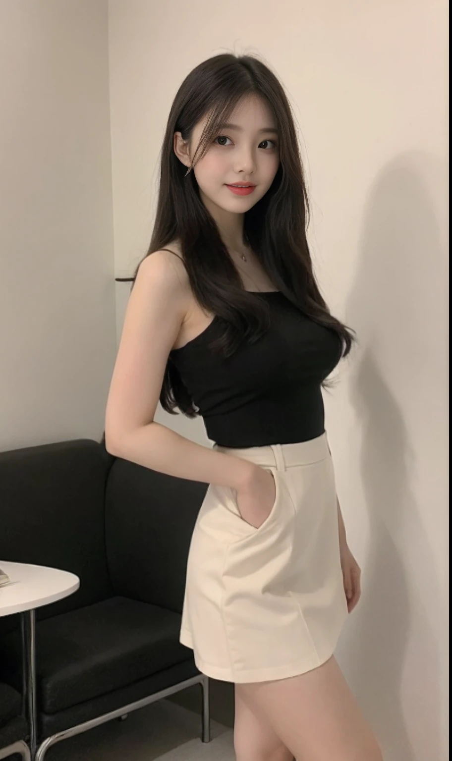 (Original photo of 8K,best qualtiy,tmasterpiece:1.2),focal point:1.2,perfect body figure:1.3,(Medium view),office room,office room,exteriors,exteriors,short skirt,short skirt,short skirt,short skirt,best qualtiy,tmasterpiece,(Small mouth:1.2),an extremely delicate and beautiful one,8k wallpaper,astounding,finely detailled,tmasterpiece,Best quality at best,(age 22:1.2),Narrow waist,Slim,is shy,Pure,adolable,Bushy hair,Soft hair,big breasts beautiful,A detailed eye,(long whitr hair:1.2)
