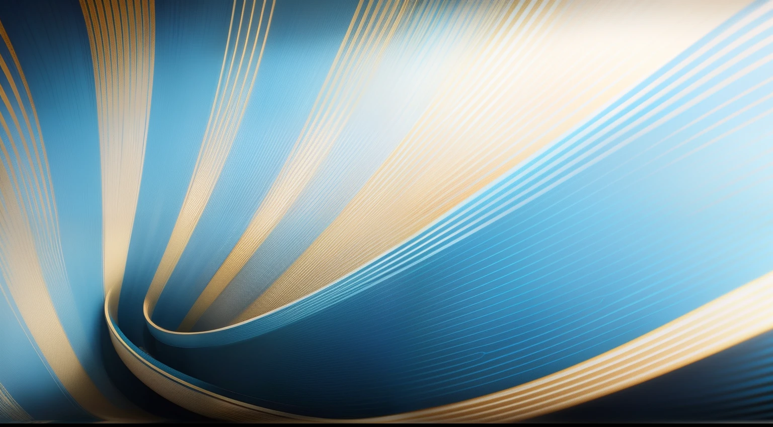 Wavy lines of (Medium blue and golden white gradient color only), full screen