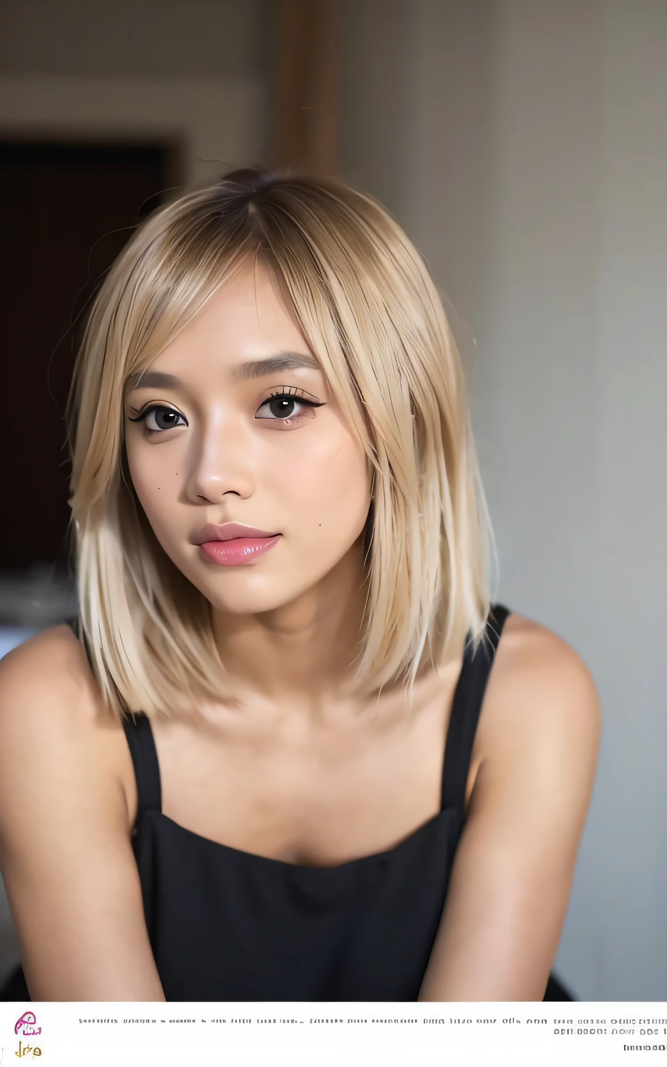 (masterpiece, top-quality:1.3), (Ultra detailed 8K cg:1.2), (hyper realisitic:1.35), (Photorealistic:1.45), (Realistic:1.4), 1 beautiful Japanese girl, (blond hair:1.1), (short hair:1.1), (Tanned skin:1.5), Black Gal, flat chest, (gal make:1.4), Dynamic lighting, dynamic angle, (action:1.7), Bomber jacket, crop top, Cargo pants, looking for viewer, downtown,