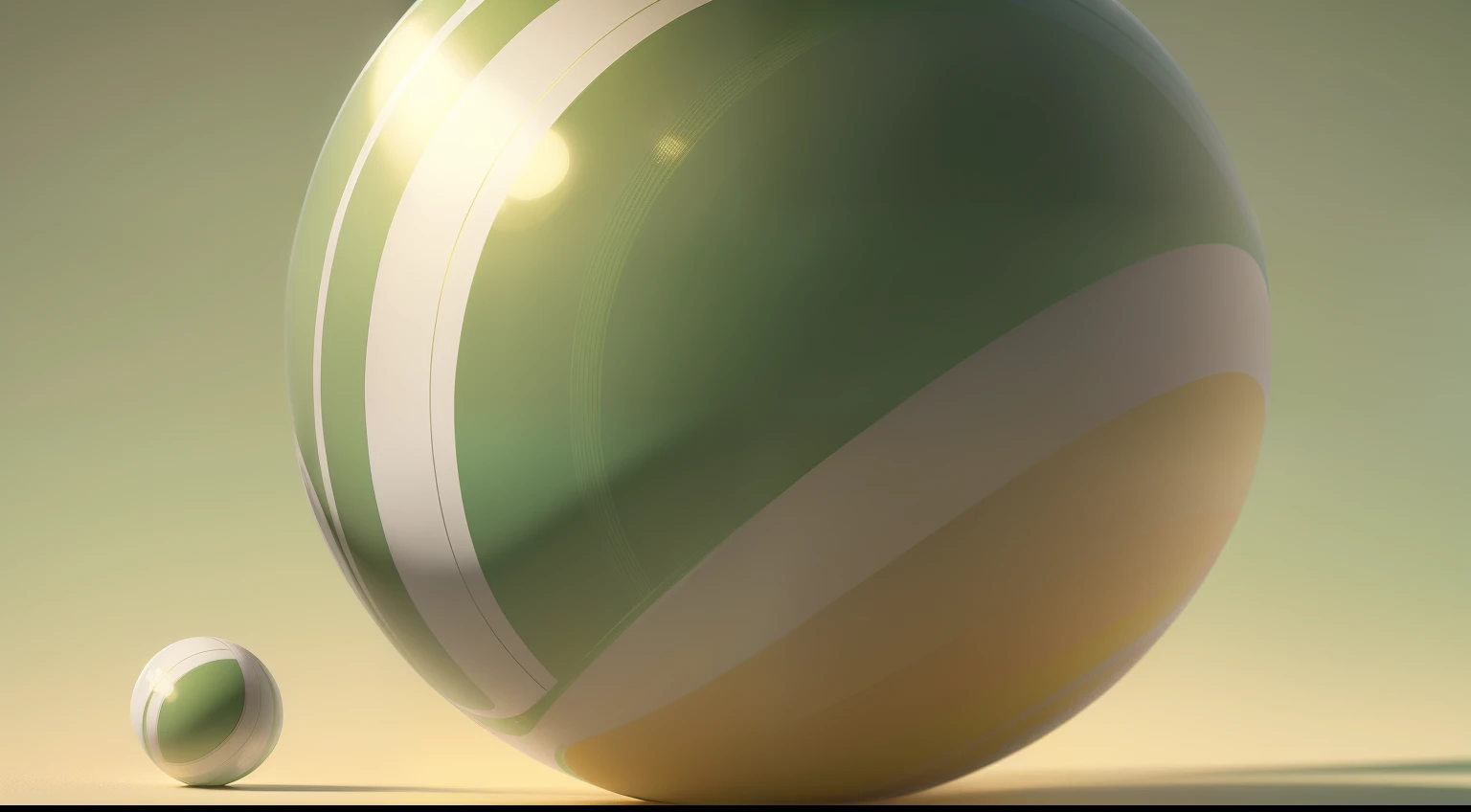 Wavy spheres of different small sizes and of (Medium green and golden white gradient color only), full screen