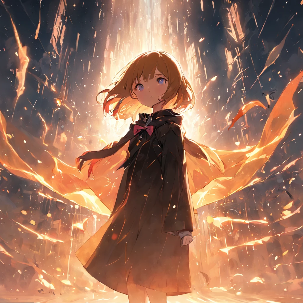 tan hair,Girl in black cloak,Have by the sea,closeup cleavage,brightly,balmy,Sunnyday,rays of sunshine,Perspective painting,Big perspective,wide wide shot,tmasterpiece,best qualtiy