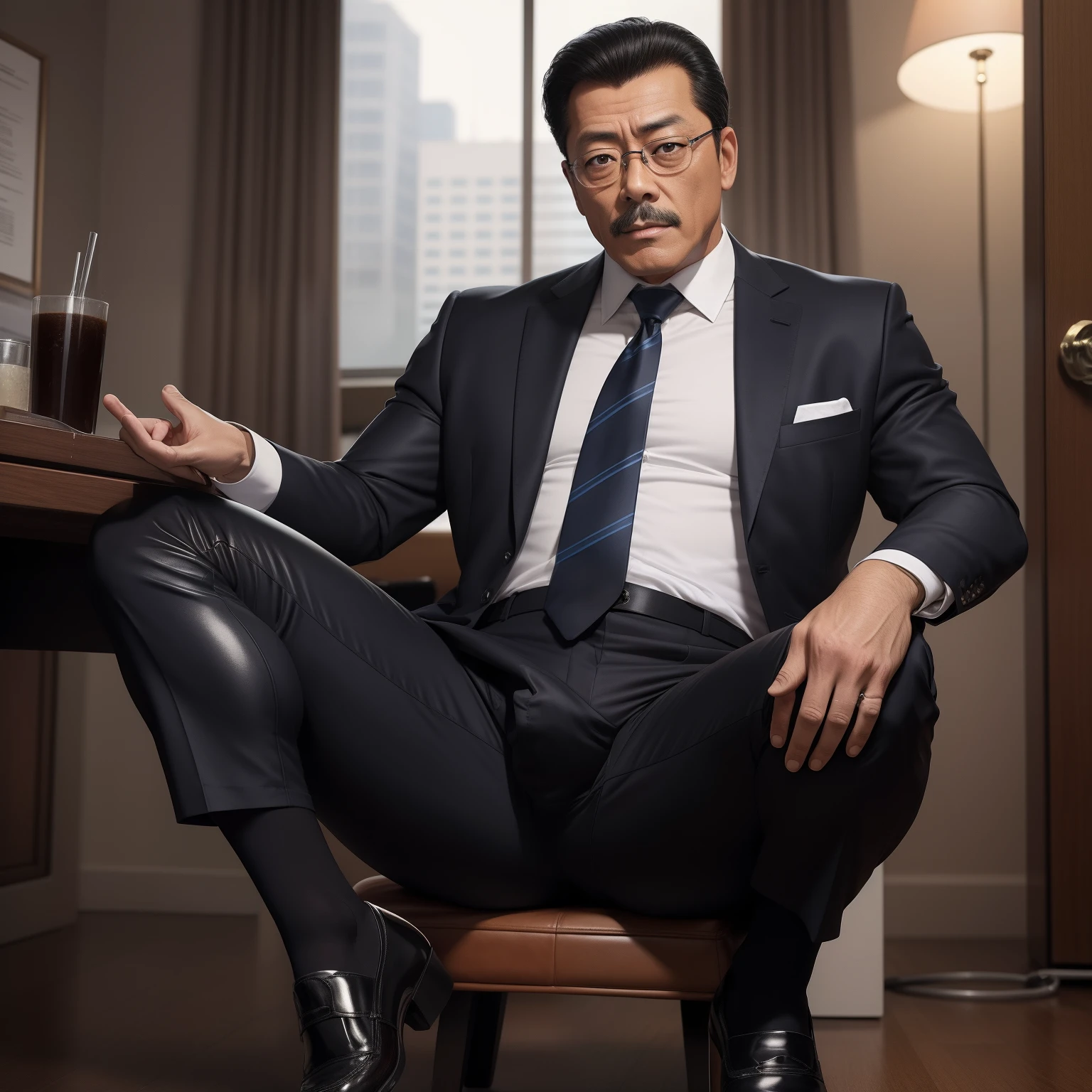 age 55,Kogoro Mouri,uncles,Gay,Tong,Bulge,fortitude,Sitting in the office,Black short stockings,Slip leather shoes,(Milky white liquid )lbeard,fortitude,Bukkake,k hd,artwork of a,wear suit,The crotch is erect,In-crotch perspective ,The erection,Rub your crotch