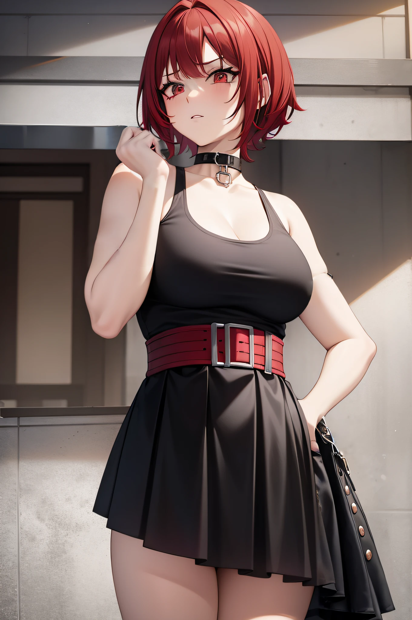 red-haired girl, Punk Girl, Goth Girl, Informal girl, Short Hair Hair, shingle, Big Girl ,casual wear, High, Overbearing, Dominant, Muscular, stocklings, pantyhouse, Choker, sports body,