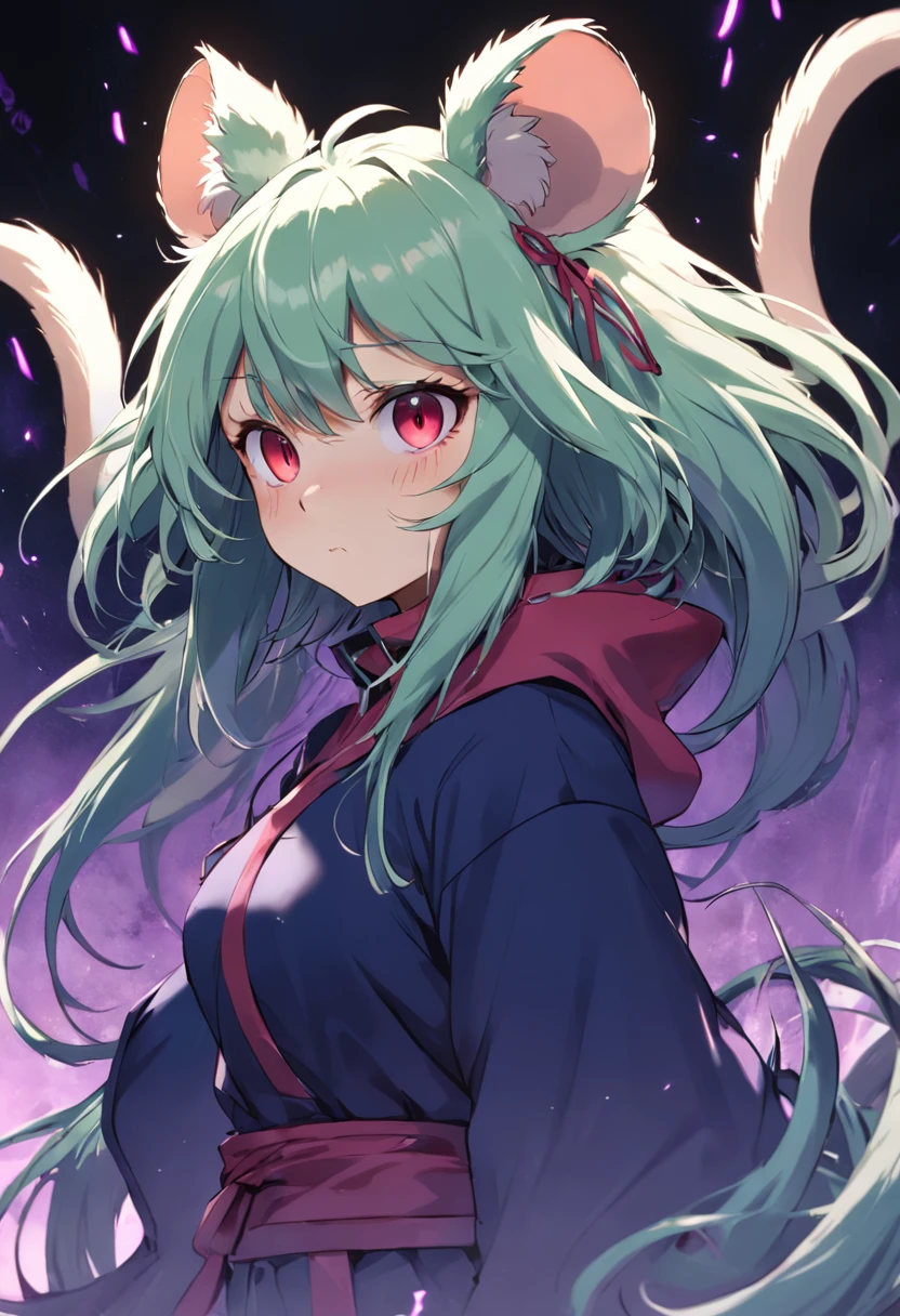 rat girl, 1girl, sentada, fondo simple, pelaje blanco,  furry girl.tatsumaki
