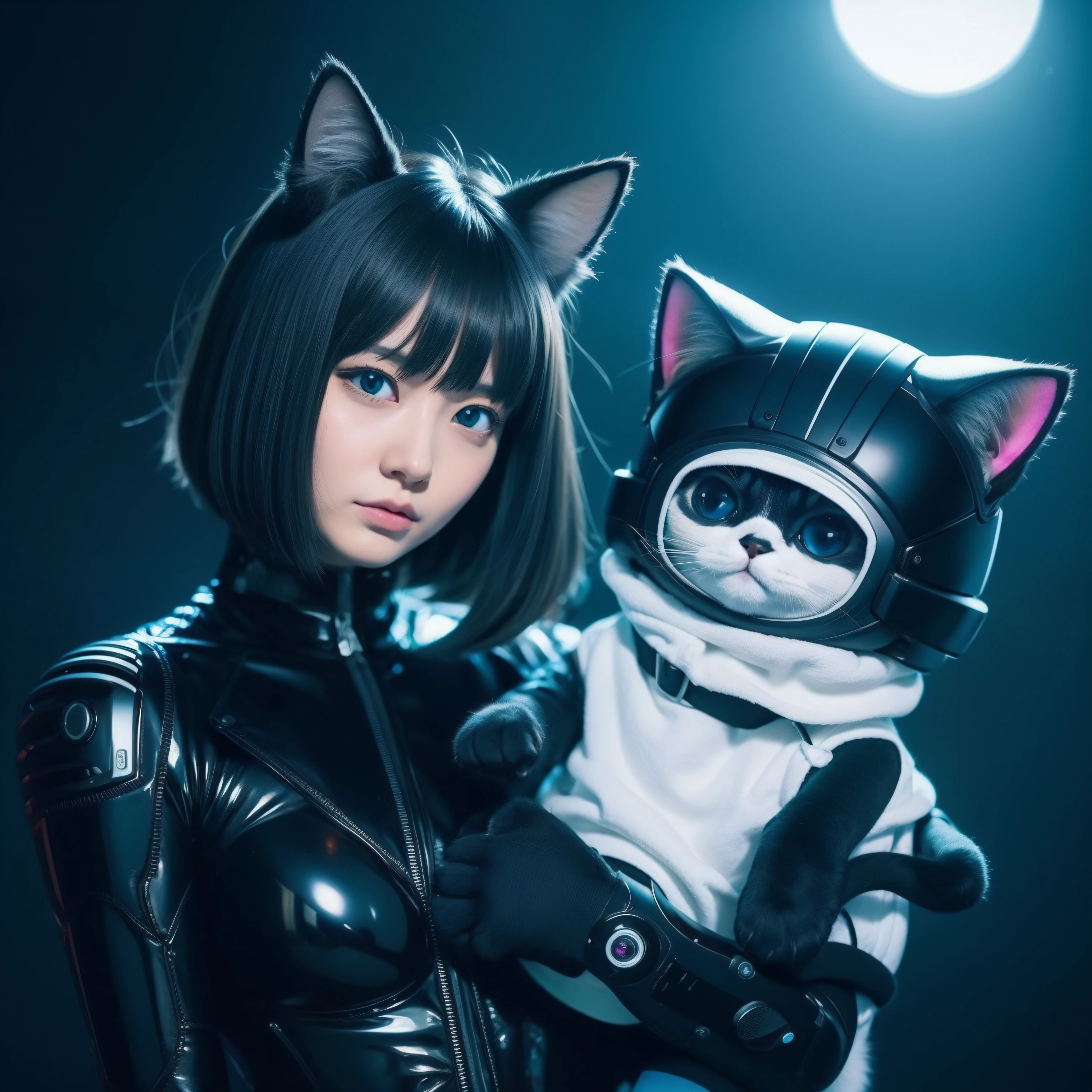 Cute cat、cyborgs、