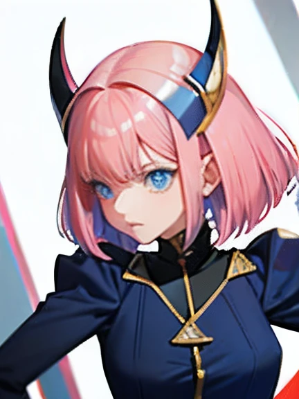 haman karn、One lady、europian、Pink hair、blue eyess、((masterpiece:1.2))((Top image quality:1.2))