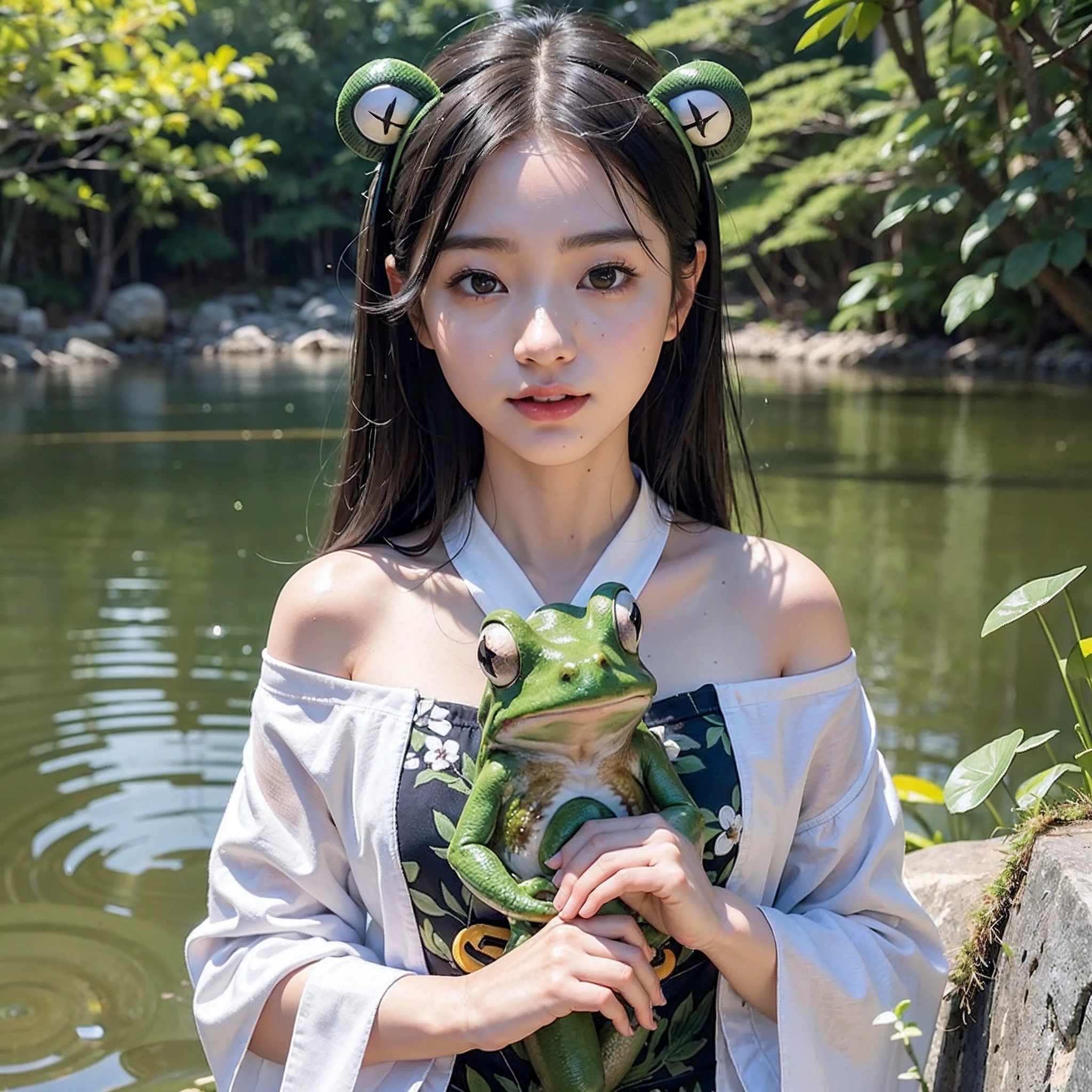 Young girl in Japan wearing thin white yukata、The kimono is wet and sticks to the skin、Wet body、perspiring、Skin with droplets、Not wearing underwear、Thin kimono、A kimono that transmits light、masterpiece、