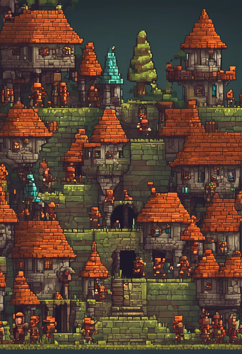 2D pixel game characters dungeon elf sequences