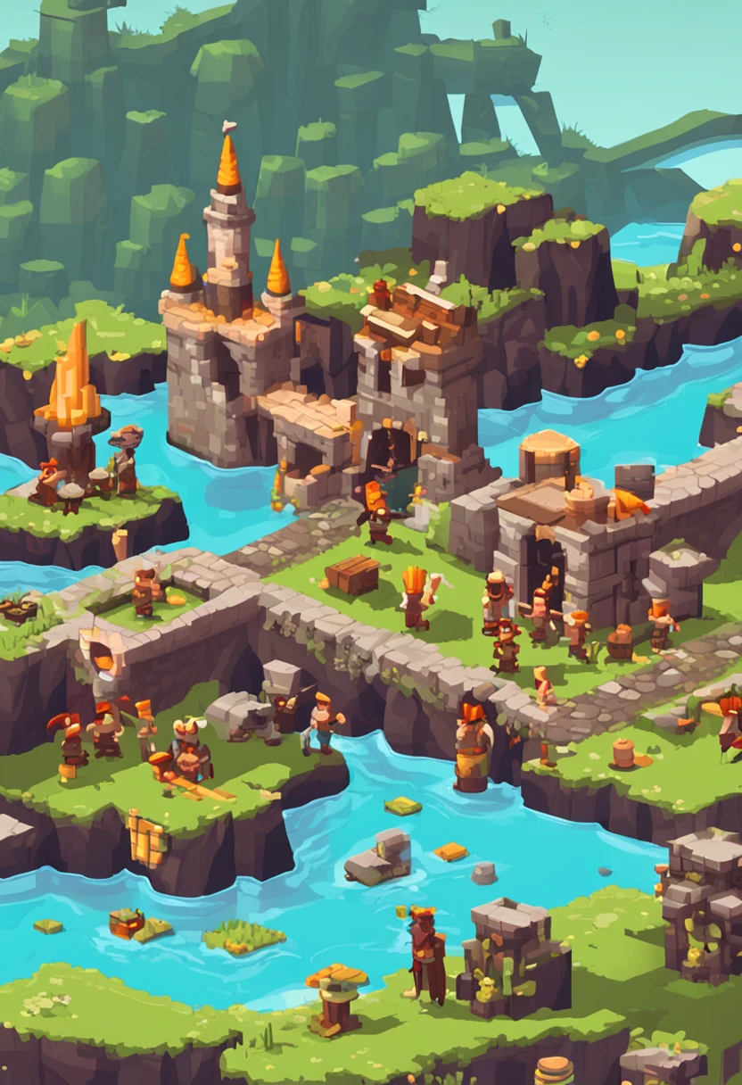 2D pixel game characters dungeon elf sequences
