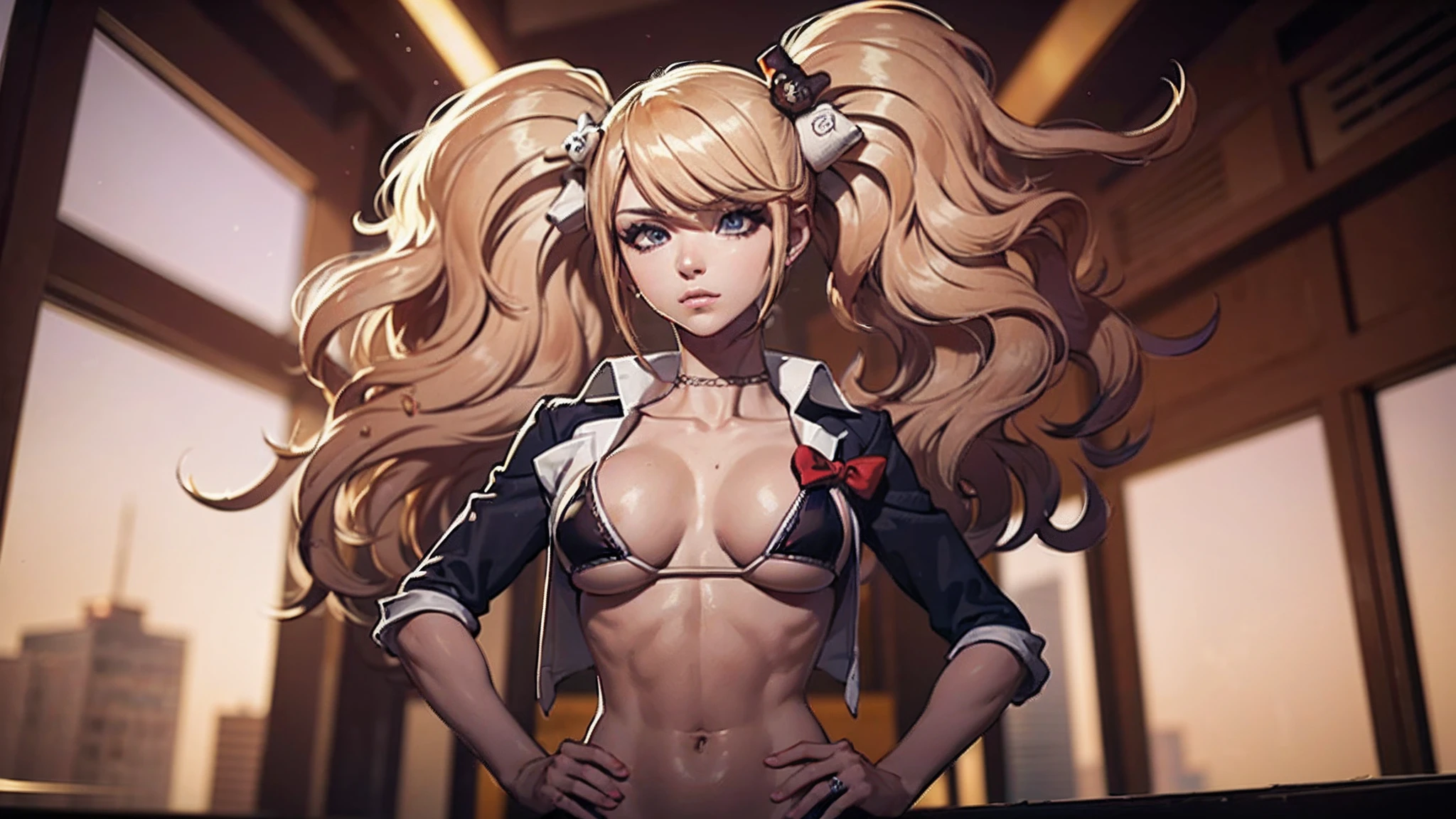 1Menina, blond hair, (musculoso: 0.7), umbigo, coxas, ombros nus, fundo simples, roupas esportivas, sorrir, Peito grande, Bumbum grande (obra-prima, alta qualidade: 1.1), olhos perfeitos, rosto perfeitamente sexy, corpo sexy, Ultra Detalhado, cameltoe avantajado, peitos avantajados, pose erotica, micro bikini, ,fisiculturista, rosto bonito, serious face, olhos perfeitos, corpo perfeito, healthy body, abdomen, musculoso, estrutura corporal detalhada, all parts are clearly visible, pose dinamica, Cameltoe em destaque, micro bikini, Dynamic background, maken