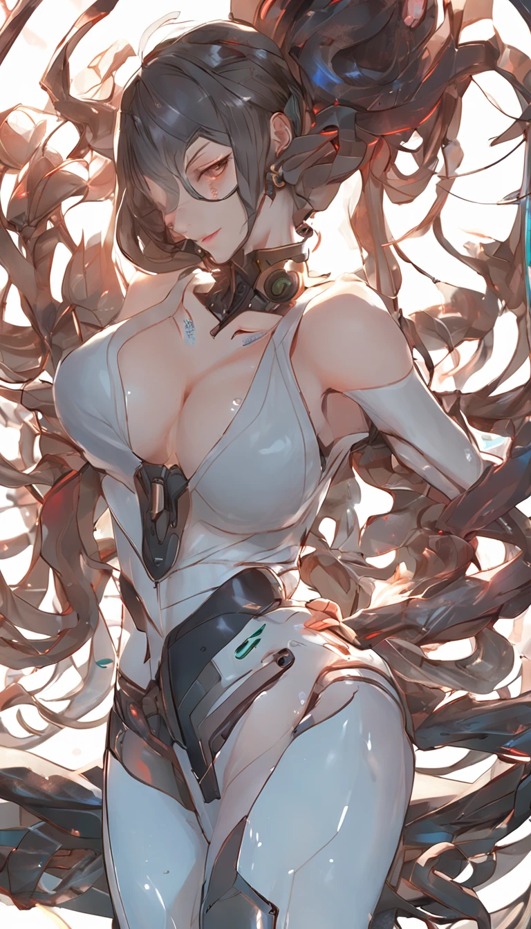 (Yoko Kumada:1.4), (buttock、opening legs、velocity:1.2)、Space art, Yoko Kumada、Various sexy poses、Big ass、Thighs that are about to be torn、Deep into the skin、Large full breasts、1 Cheongsam woman,Standing posture,Transparent robotic arm,Slender figure,perfectly proportions,Delicate hair accessories, Smile,Transparent mechanical shoes, Oriental elements, ( Bokeh),High quality,4K,。.。.。.。.。.。.。.。.。.。.。.3D