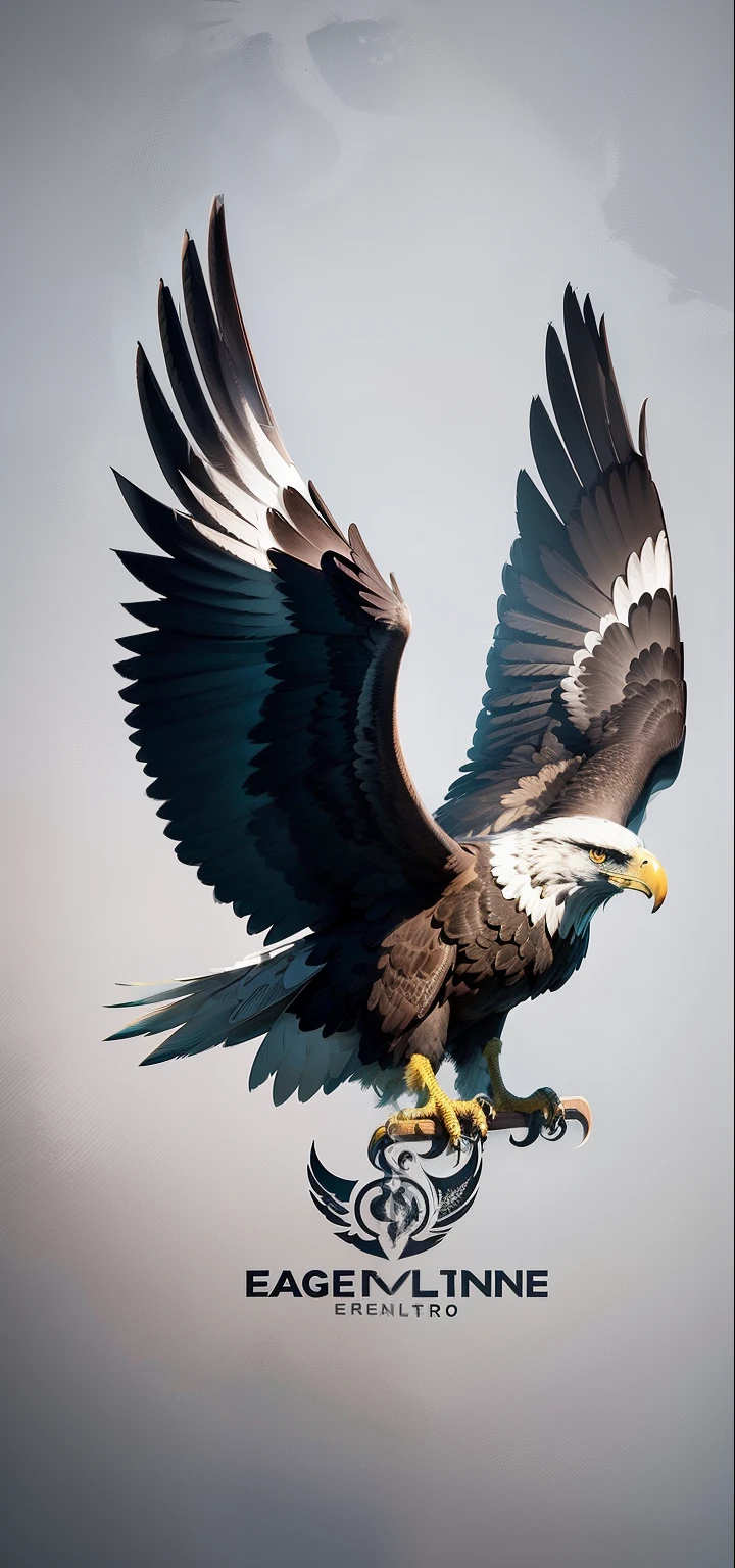 impresionante, arte vectorial, Creative logo design, Logo with eagle text, Eagle Line Artistic Logo, Color design, Minimalista y puro - Eagle , agregar efecto al final