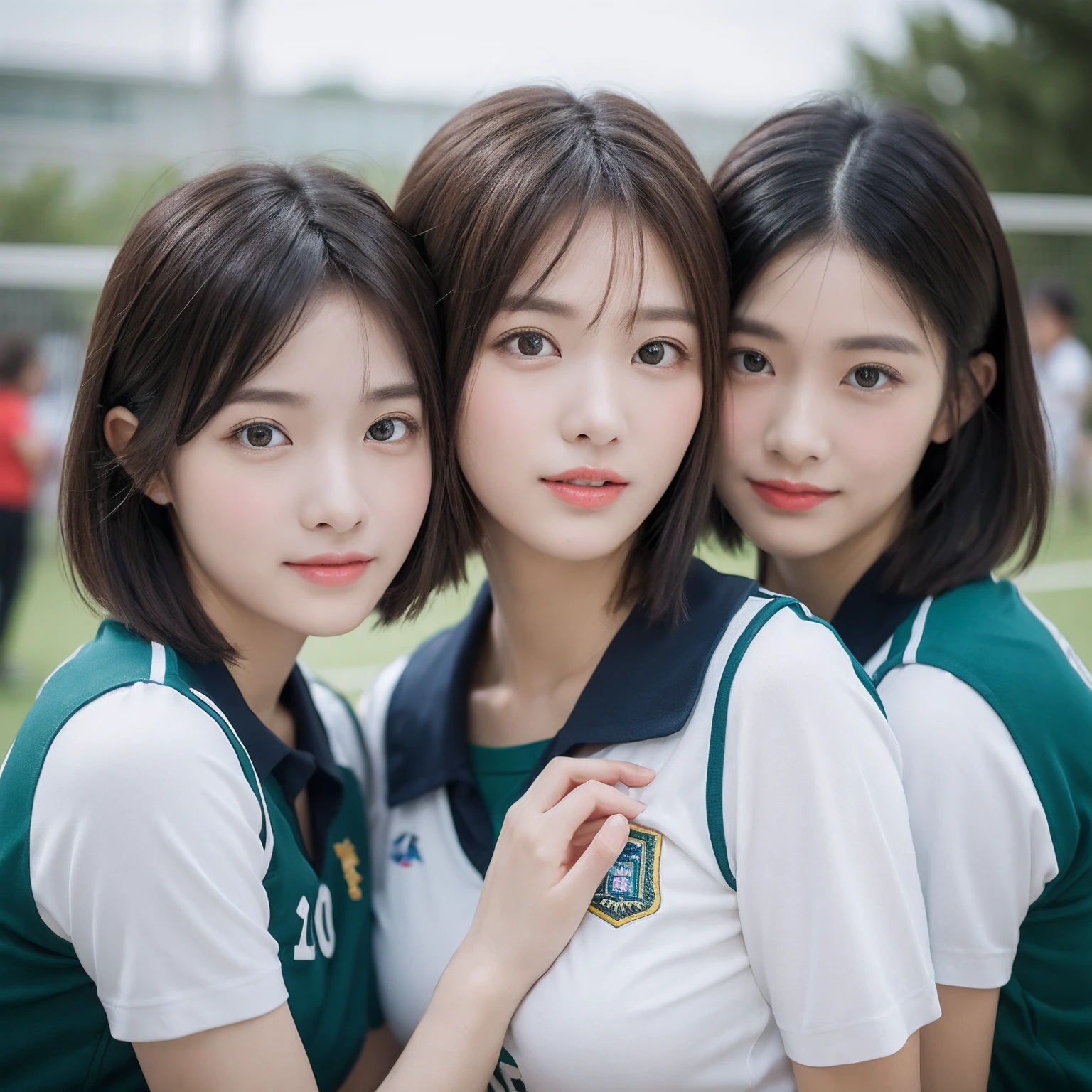 ((layered haircuts、Colossal tits:1.2)),(8K,highest quality),full body shot shot,Watching from a distance,Distant shots,School playground,Wear a school uniform,pupils,Play volleyball,Volleyball match scene,Wear a volleyball shirt,Full body photography:1.9, Android, adolable, ssmile, Thin face, short detailed hair, 32K, tmasterpiece, Best picture quality,超A high resolution,Perfect hands,Looking_at_peeping at the viewer,