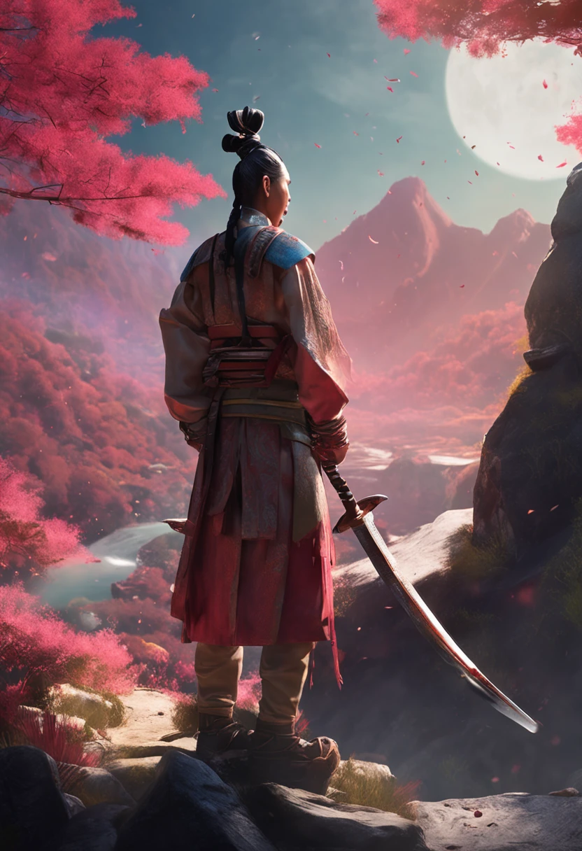 In the game of the Bright Moon Knife,In the beautiful Tianxiang Valley,A disciple of Tianxiang bathed in sunlight with a sword
