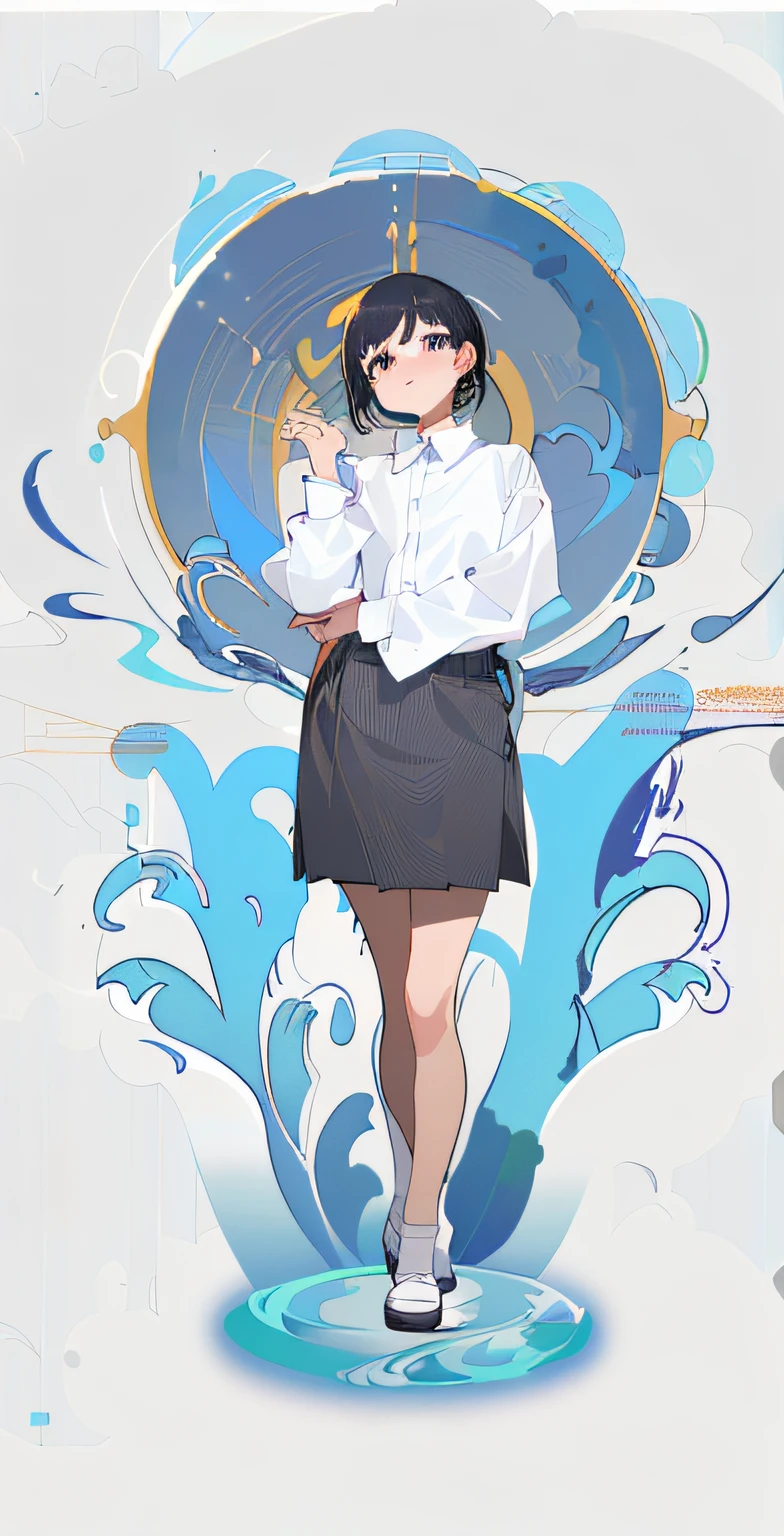 Anime characters of women in skirts and white shirts, Artistic cover, official character illustration, Digital anime illustration, high detailed official artwork, Official illustration, official fanart, [ 4 K digital art ]!!, Guviz-style artwork, 2D illustration, 2 d illustration, A beautiful artwork illustration, Anime style illustration, official fanart behance hd