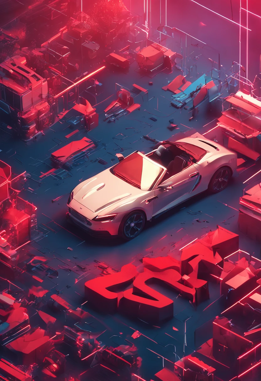 The three-dimensional number "9" floats in the middle，The background is red，HD meticulous，There are no characters in the picture