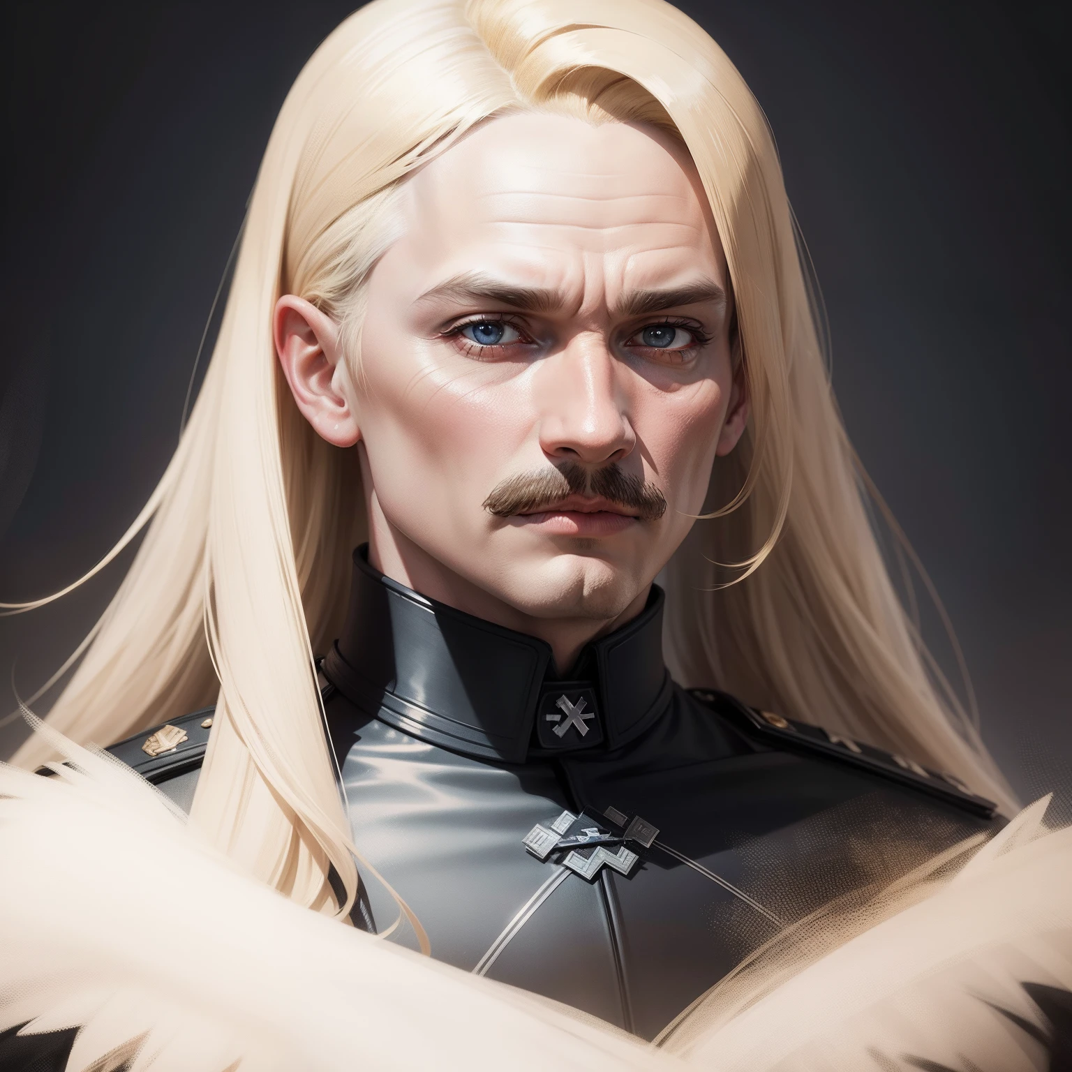 Adolph hitler wearing a blonde wig, concept art, 4k