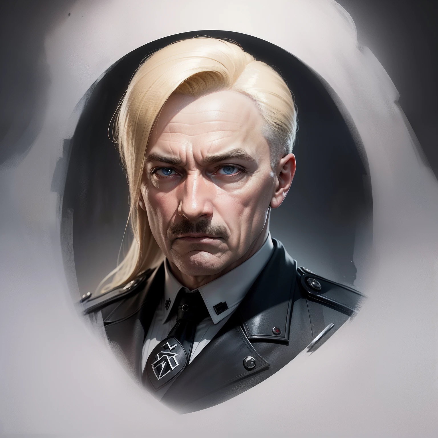 Adolph hitler wearing a blonde wig, concept art, 4k