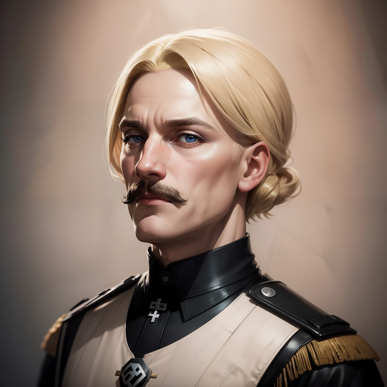 Adolph hitler wearing a blonde wig, concept art, 4k
