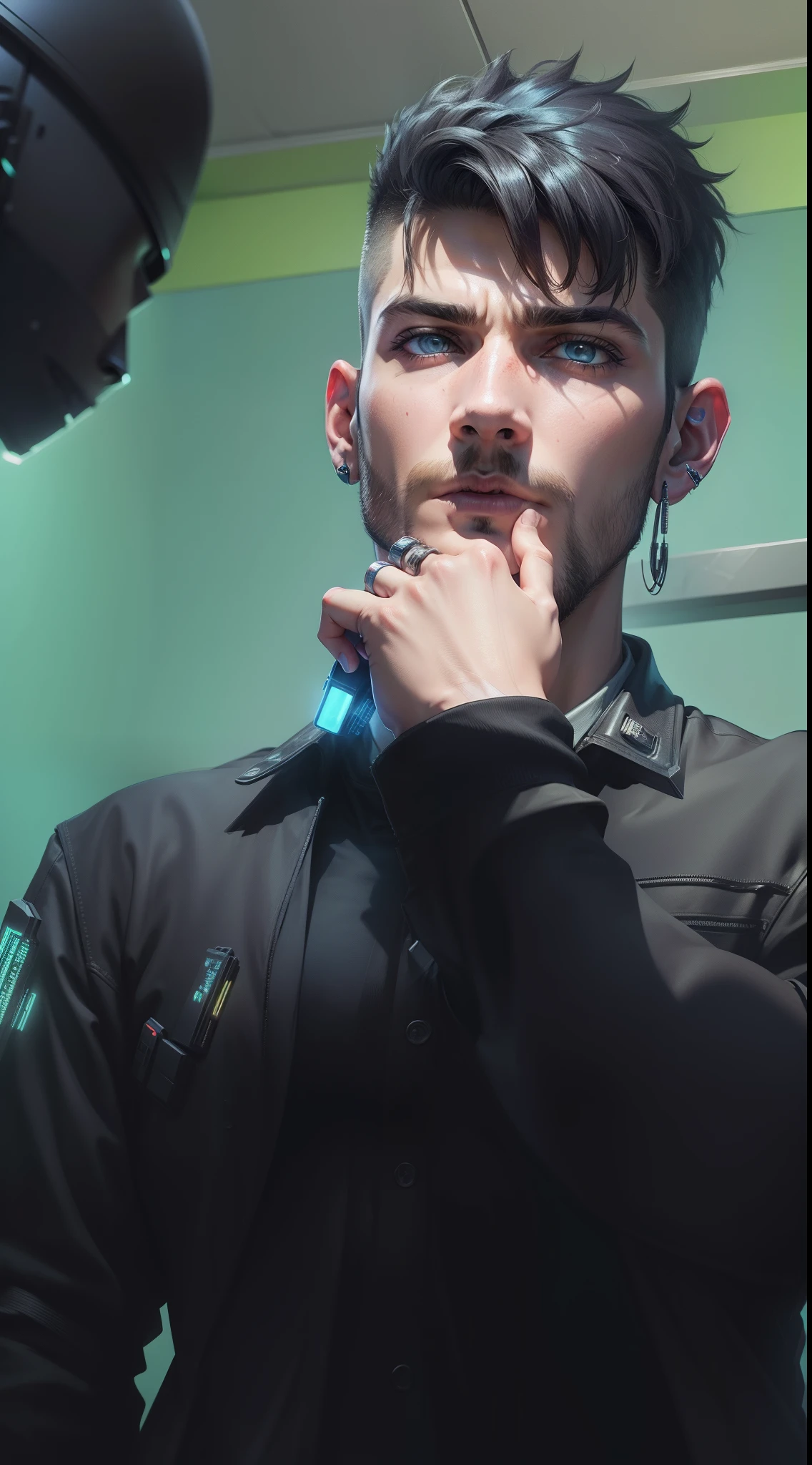 Change the background cyberpunk handsome boy realistic, realistic, 8k ulta resolution,