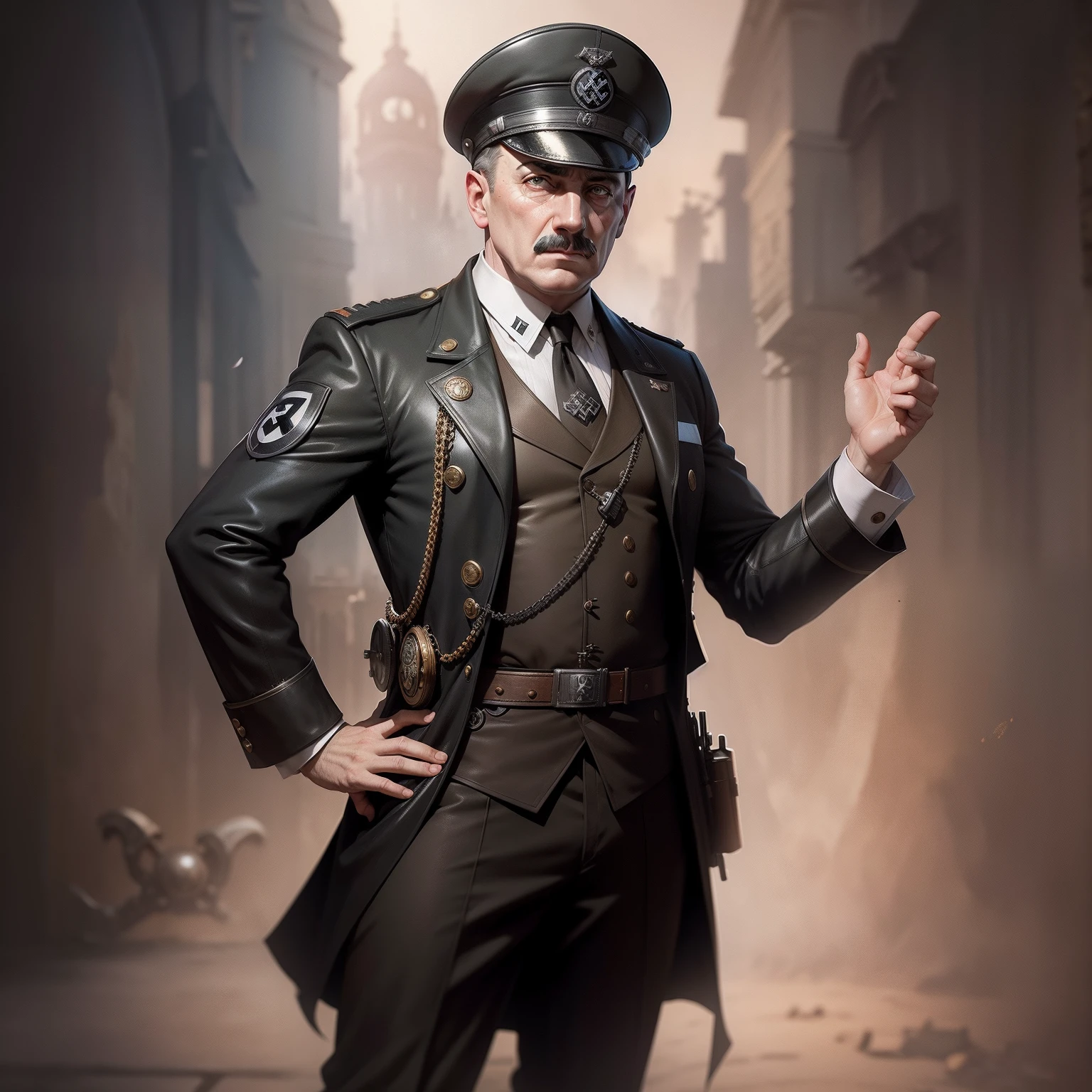 Adolph hitler wearing a kippah, concept art, 4k