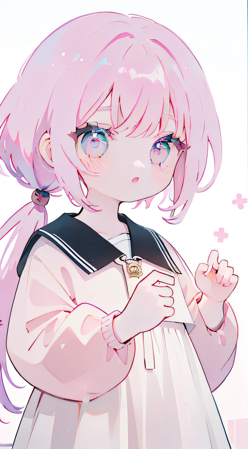 tchibi、tmasterpiece、top-quality、Top image quality、Cute  Turtle、Pink hair、Pink eyes、poneyTail、reaching out her hands、Top
