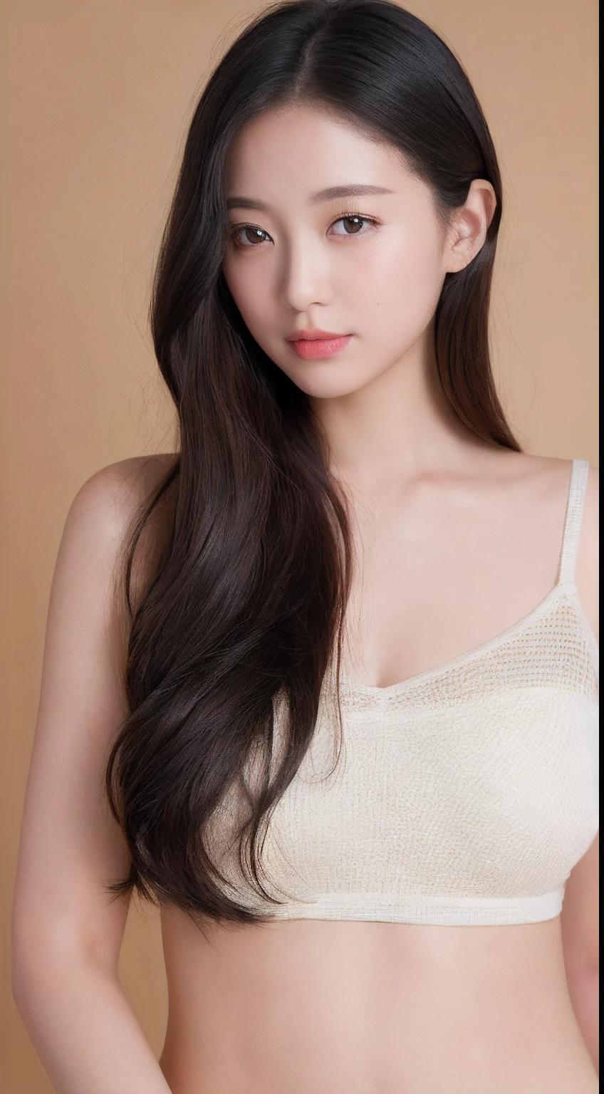 ((top-quality、8k、masterpiece:1.3))、1girl in、Beautiful woman with plump abs emphasized:1.3、full bodyesbian、(The long-haired、huge tit:1.2)、undergarment:1.2、Super delicate face、Delicat eyes、二重まぶた、a smile、home、Random color clothes、Random Poses、Overexposed