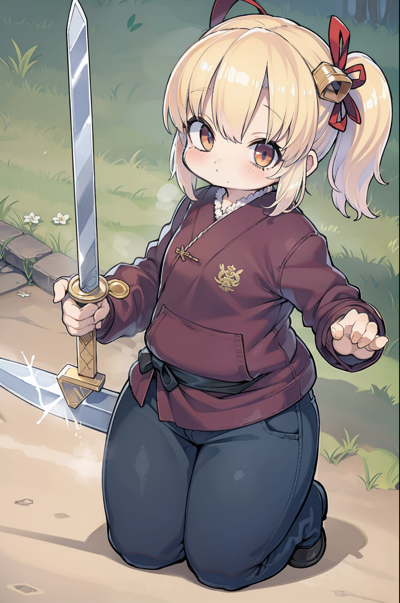 samurais、Wield a giant sword、Cute 、Muchimuchi