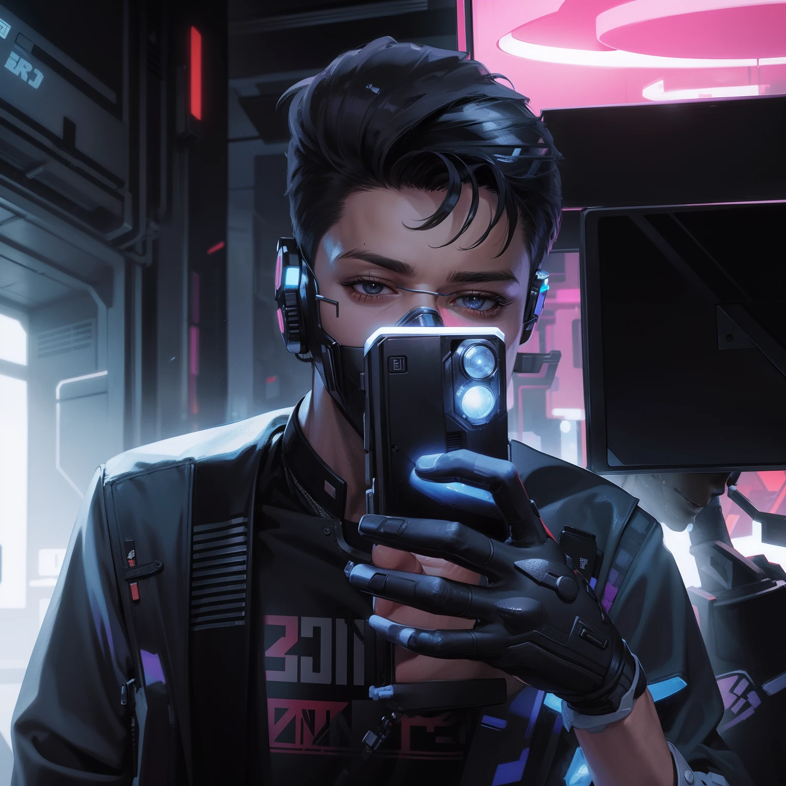 Change background, cyberpunk handsome boy ultra realistic, 8k