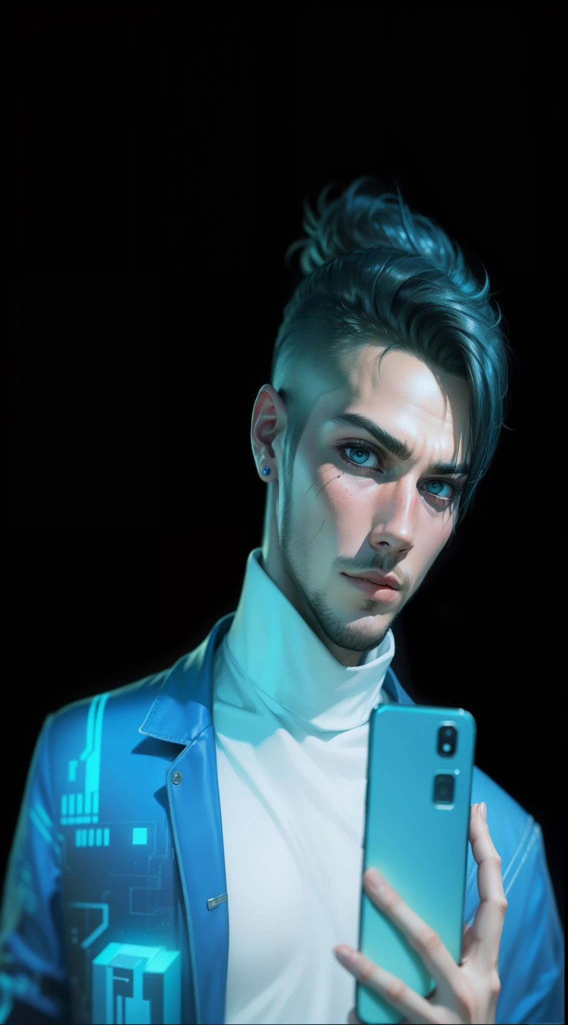 Change the background cyberpunk handsome boy realistic, realistic with original, 8k ultra resolution,