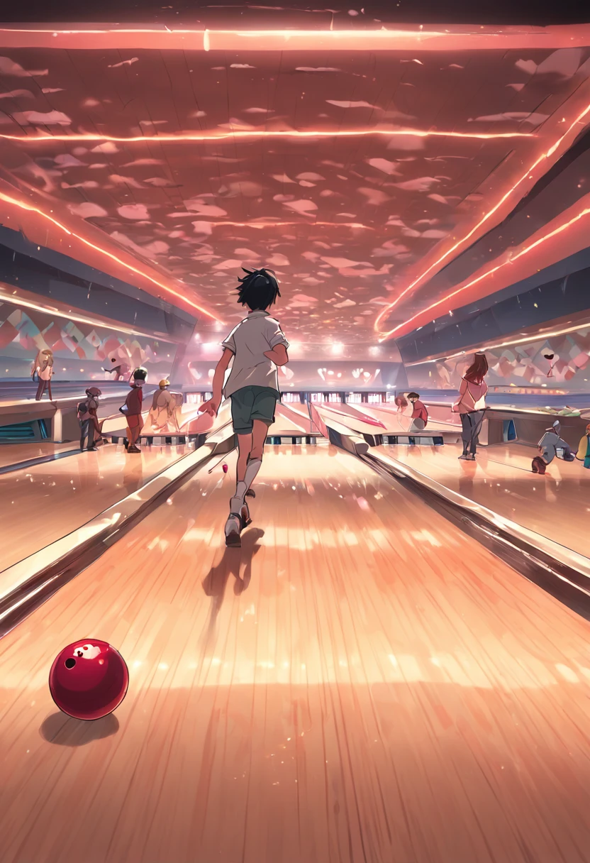 people enjoying different activies bowling, frisbee fotball etc