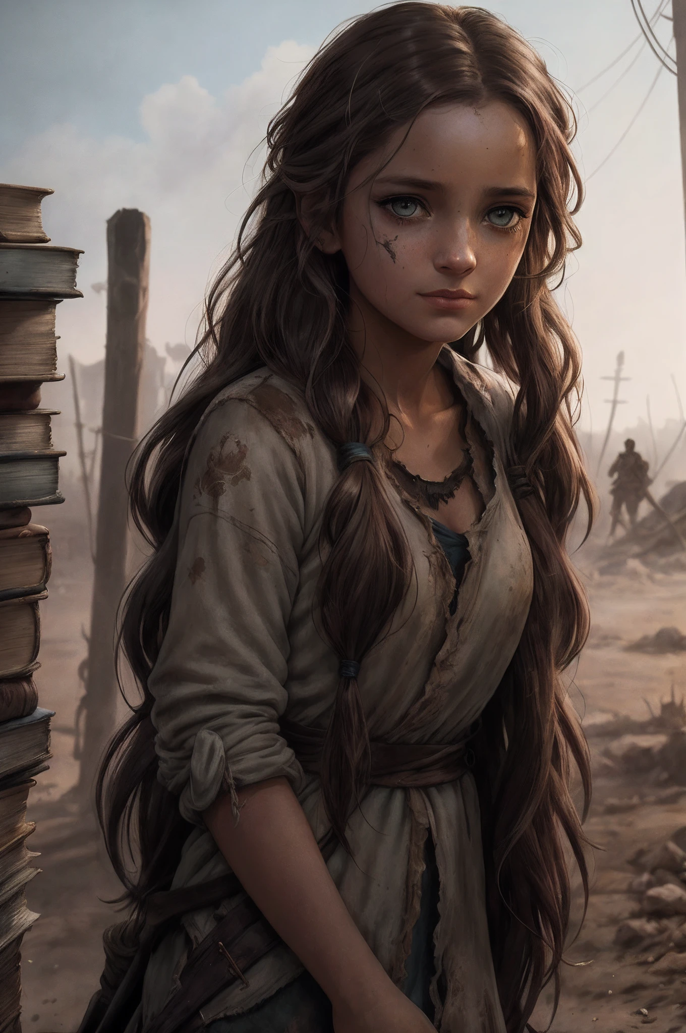 Nilsa's appearance is a mix of weariness and determination. Her chestnut hair is disheveled, and her once-bright eyes carry a haunted look. She wears tattered and dirt-streaked clothing that bears evidence of her captivity. Despite her circumstances, her demeanor remains resilient, and she occasionally flashes a defiant spark in her eyes.