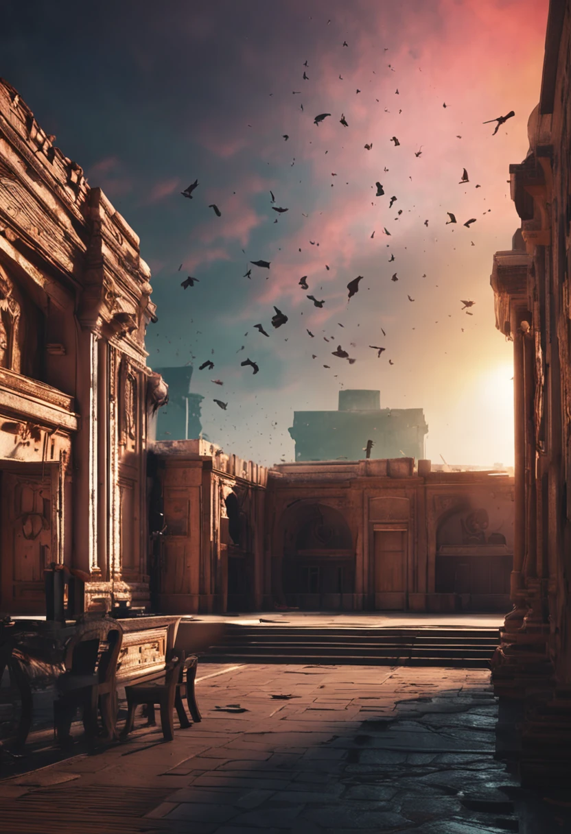 A world of pure black，There is a door in the center of the world，There was a man in the middle of the door