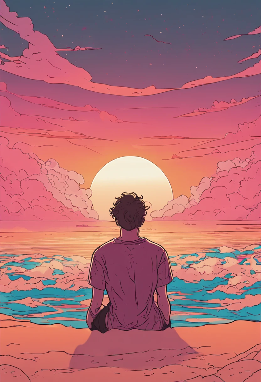 sunset boy back dream freedom beautiful world aesthetic
