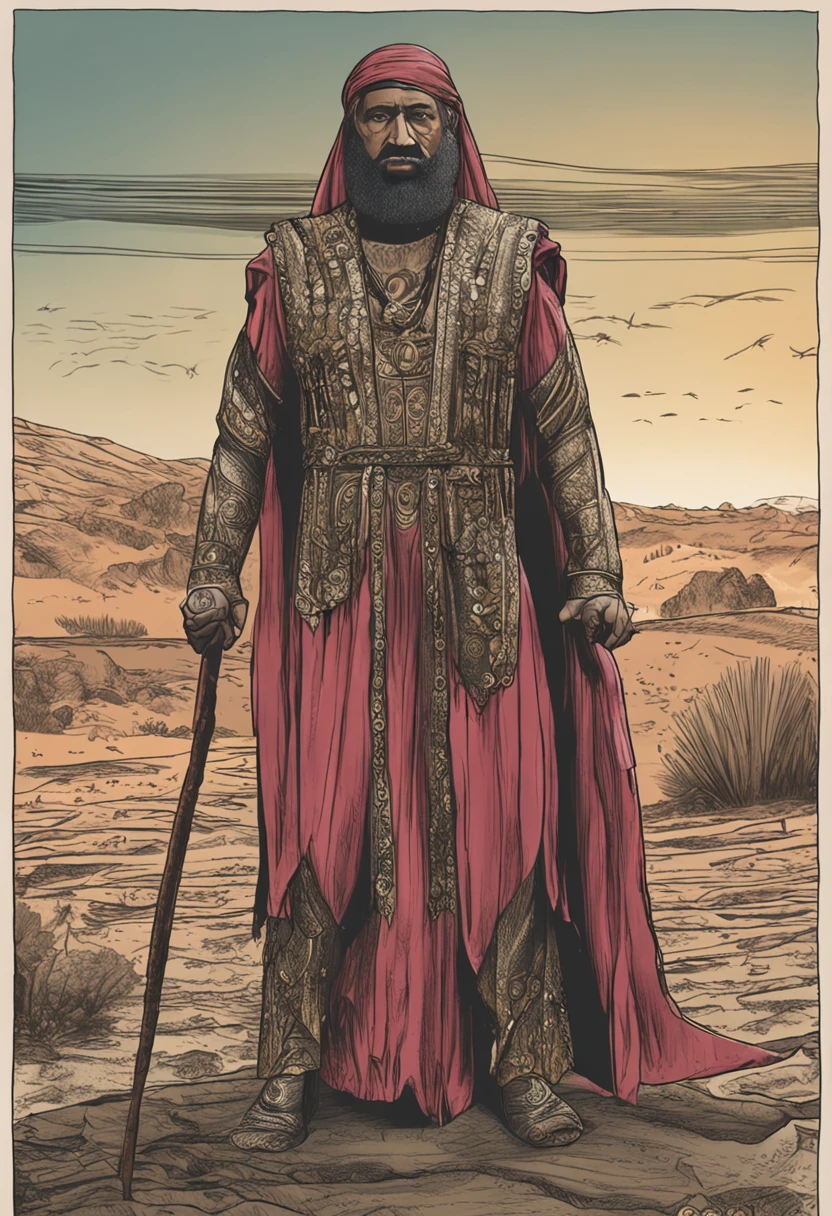 Apostolo Paulo olhando para a tela, roupa longa, religioso, hiper realista