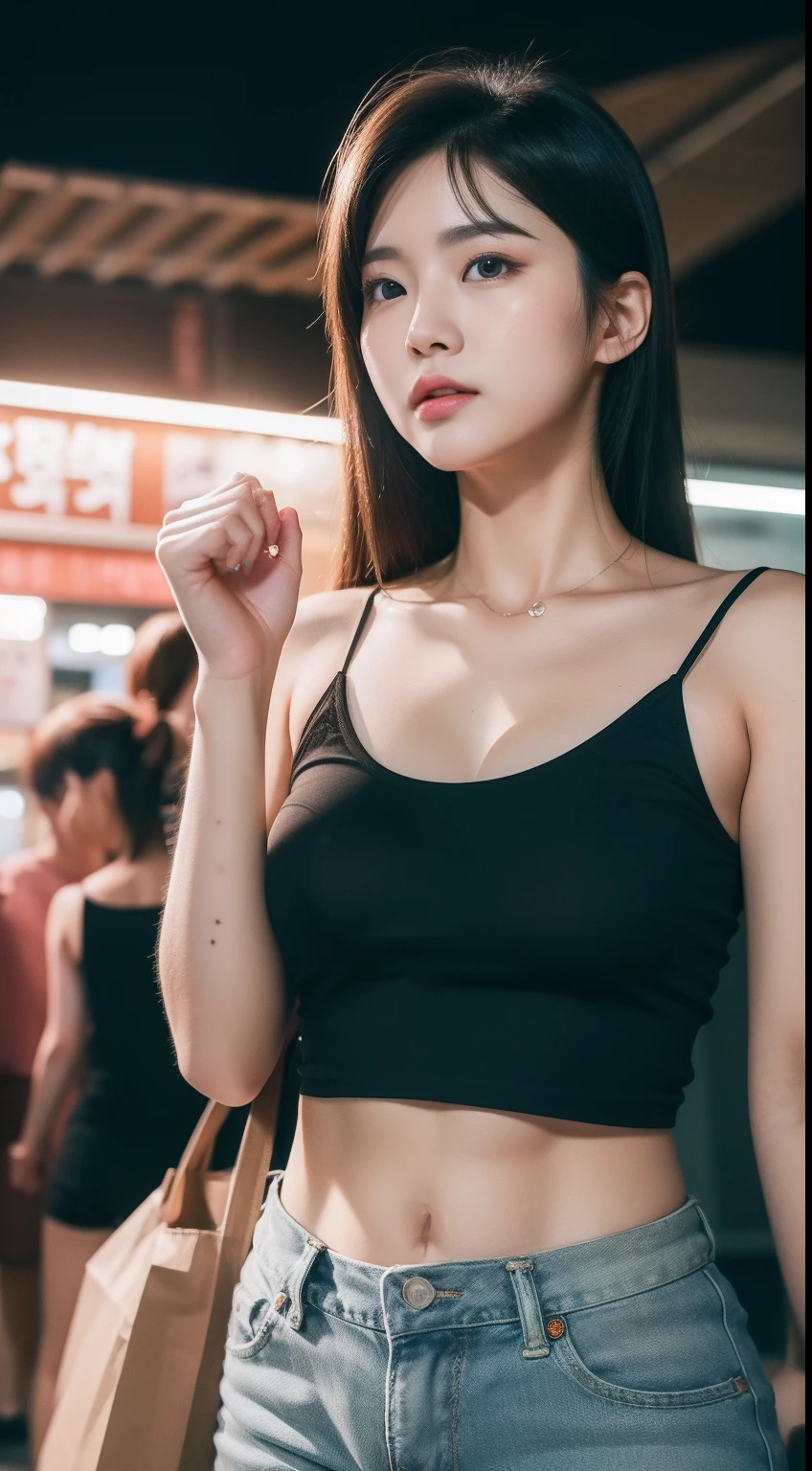 (Best Quality, 8k, 32k, Masterpiece, UHD: 1.2), Depth of Field: 1.2, Black Smoke: 1.1, Cute Japan Woman Pictures, Small Women, 20 Years Old, Beautiful and Perfect Face, Short Hair, Ponytail, Brown Short Hair, Beauty Face, Slender: 1.2, Small Breasts: 1.2, Complex Details, Cinematic Feeling,Shy, Panic face, mouth open and pleasant-looking face, cowboy shot, composition with no face visible except for women, looking at breasts, embarrassed: 1.2, crowded train: 1.37, crowded: 1.37, emphasis on the armpits, long dress, thin fabric, thong, mekosuji, crotch open, pubic hair is very much protruding, clothes with exposed breasts, exposed breasts from the side, exposed armpits, exposed navel, (molested, surrounded by tall men on a crowded train, body in close contact with men, hands put in the lower half of the body by men, undressed by men, covered lift, skirt lift: 1.1), (beautiful nipple slip: 0.9)